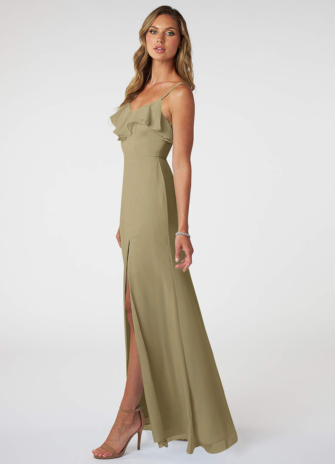 slim fit dress slacks Cami Cowl Satin Bridesmaid Dress