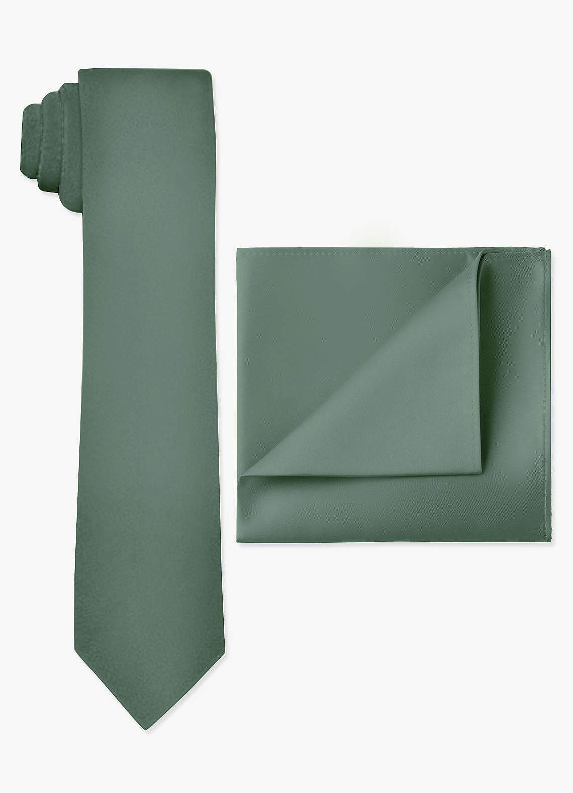front Matte Satin Skinny Tie and Pocket Square Set