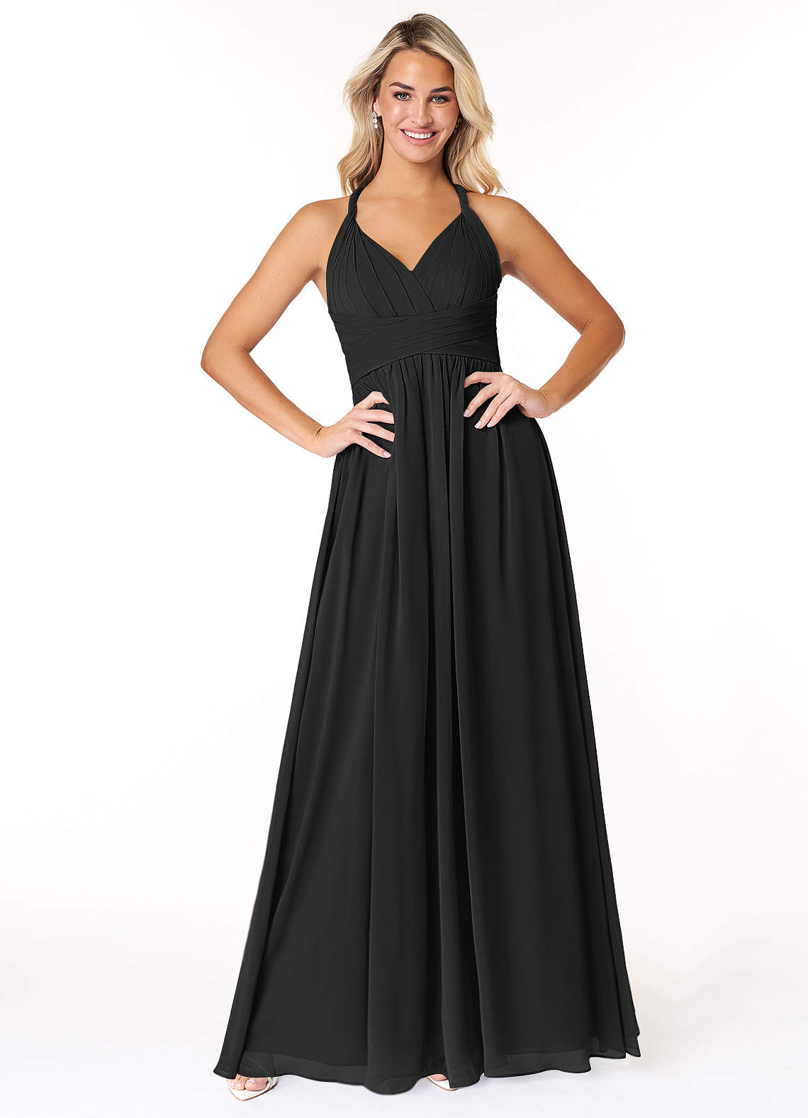 blue dress for baby girl Ever-Pretty Chiffon Round Neckline A-Line Knee Length Wedding Guest Dress