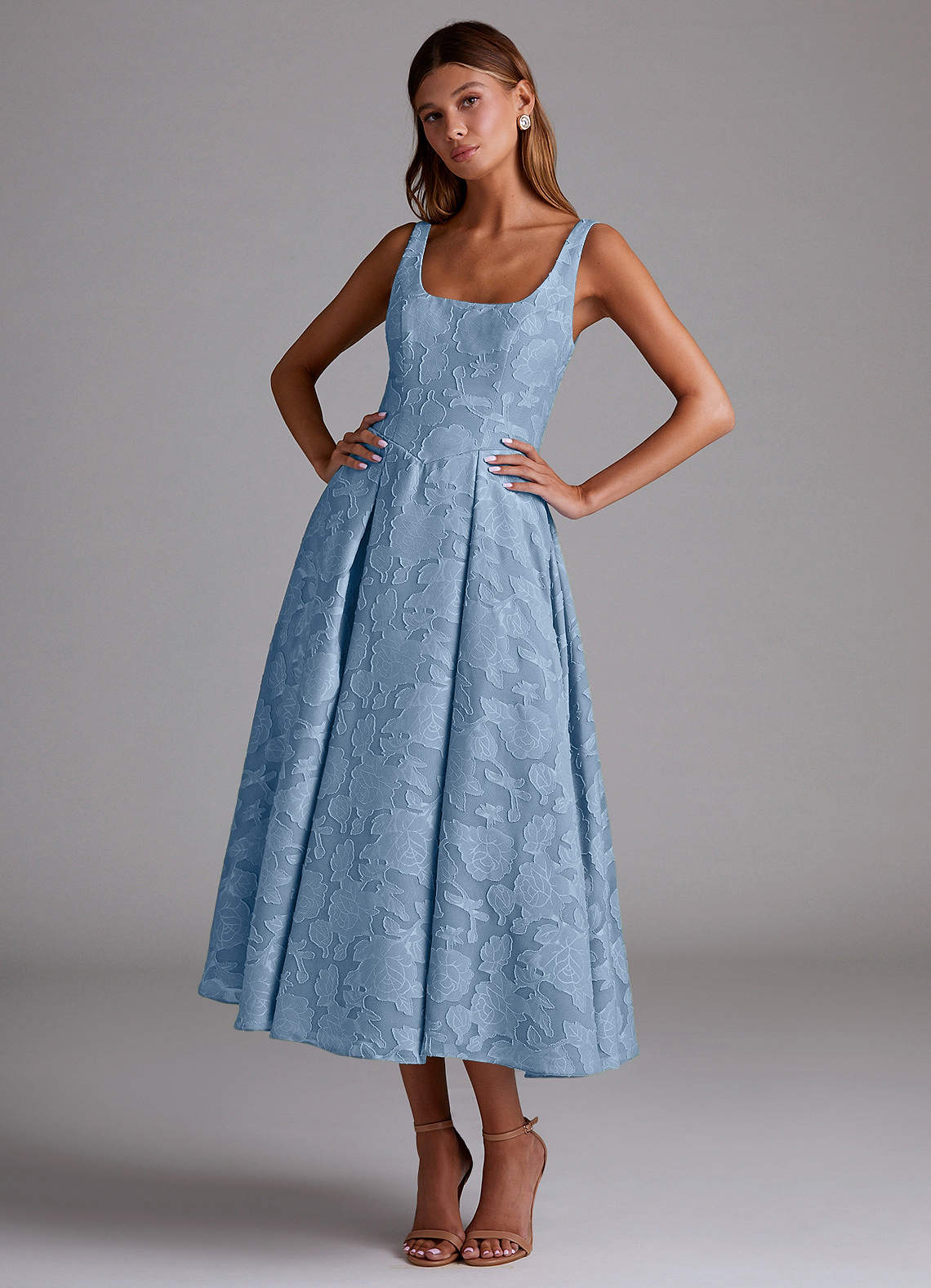 Adelie Haze Pink A-line Midi Dress Ready to Ship | Azazie