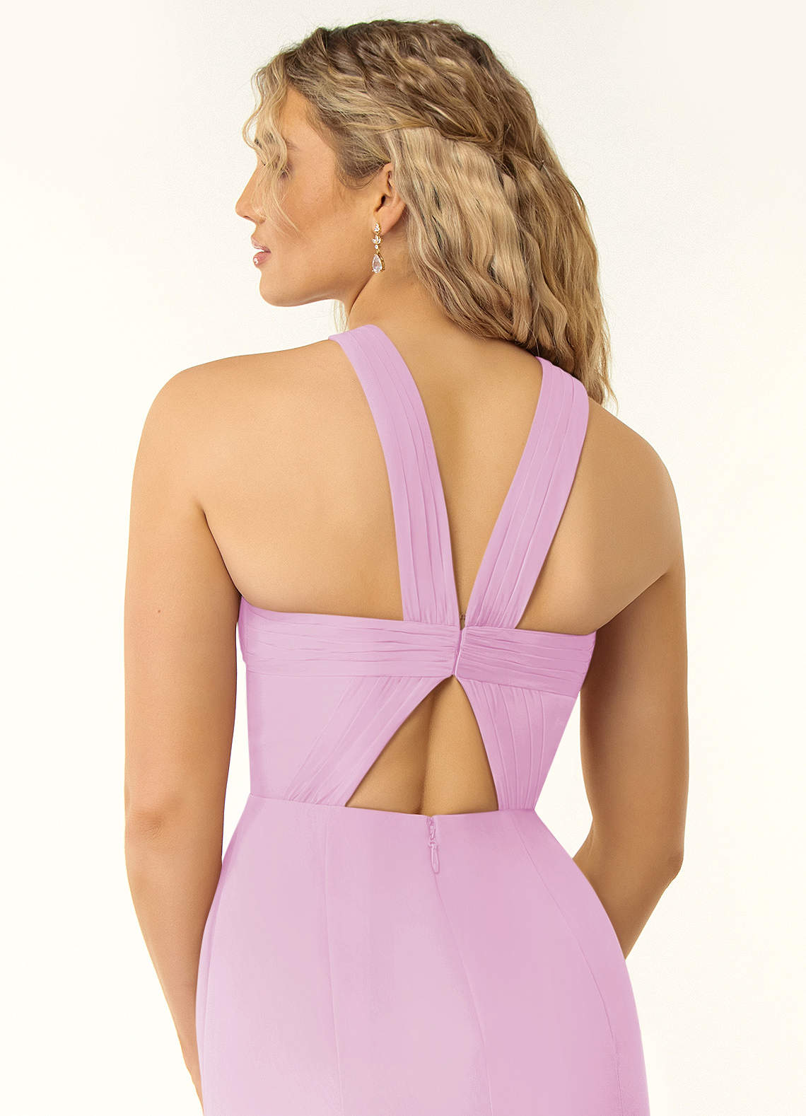 Azazie Plus Size A-Line/Princess Halter Neck Floor-Length Chiffon Bridesmaid Dresses - candy pink Azazie Plus Size A-Line/Princess Halter Neck Floor-Length Chiffon Bridesmaid Dresses - candy pink