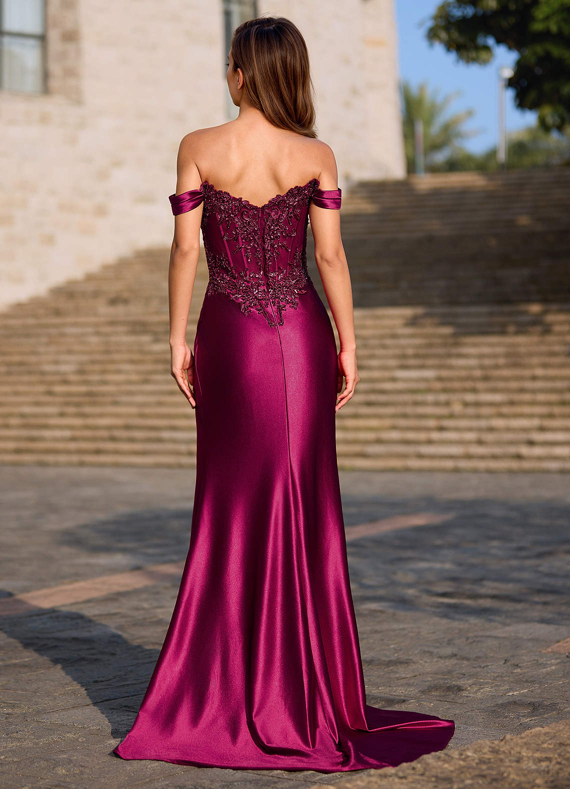 pink and burgundy dress Sexy Burgundy Tulle Halter Plunge Open Back Prom Ball Gown