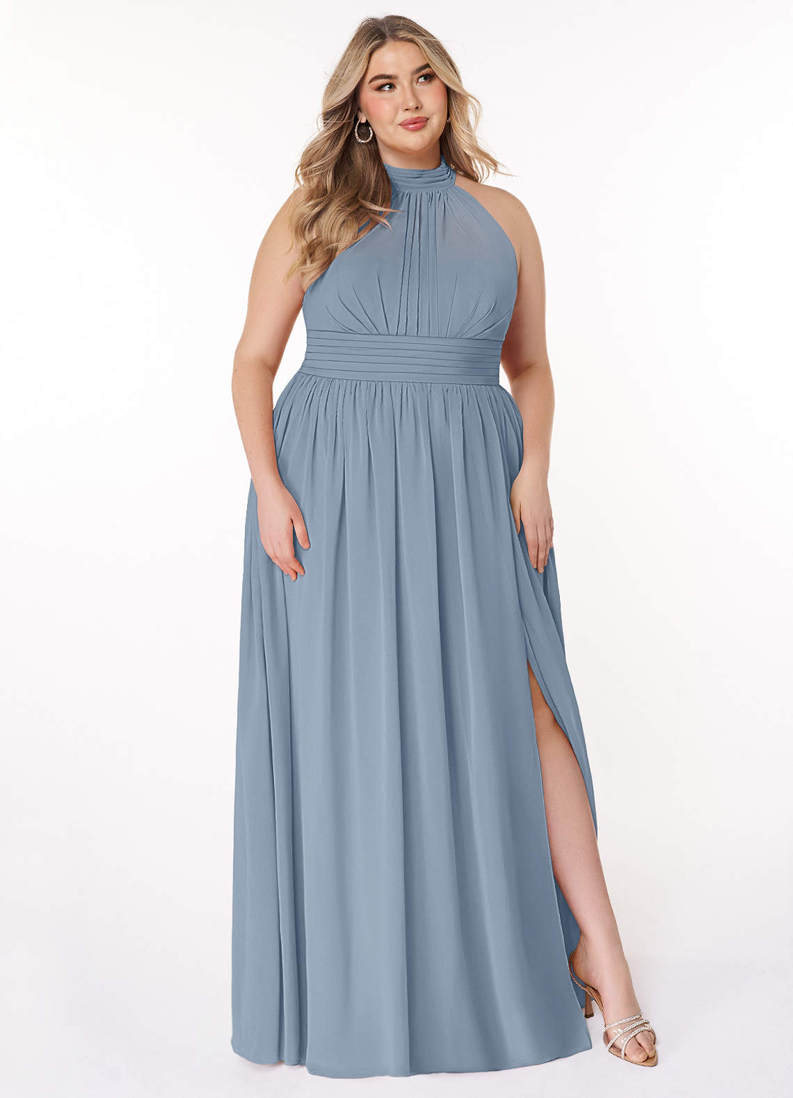 Azazie Iman Dusty Blue Bridesmaid Dresses | Azazie