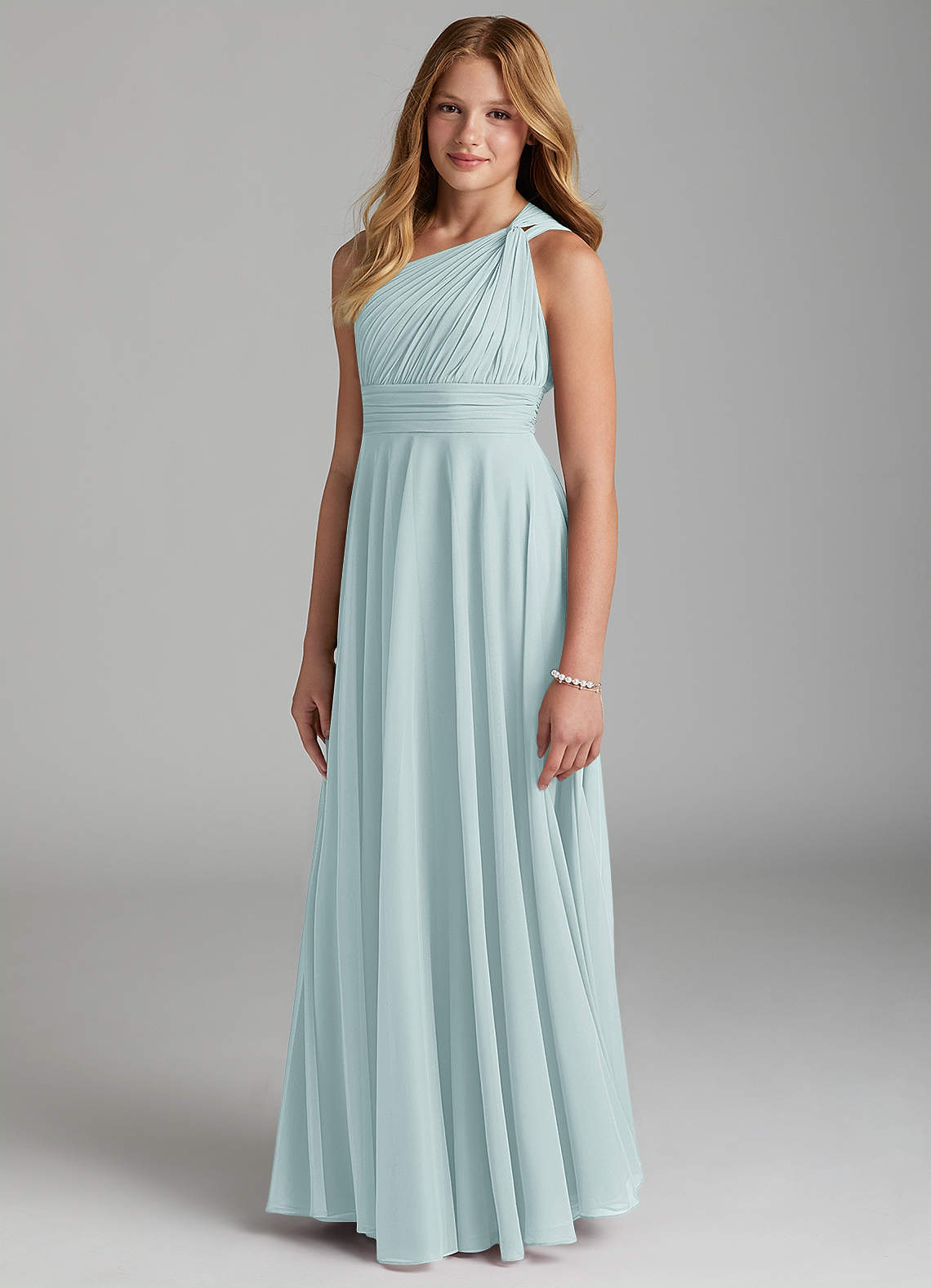 Azazie Charlize Junior Mist A-Line Mesh Dress image2