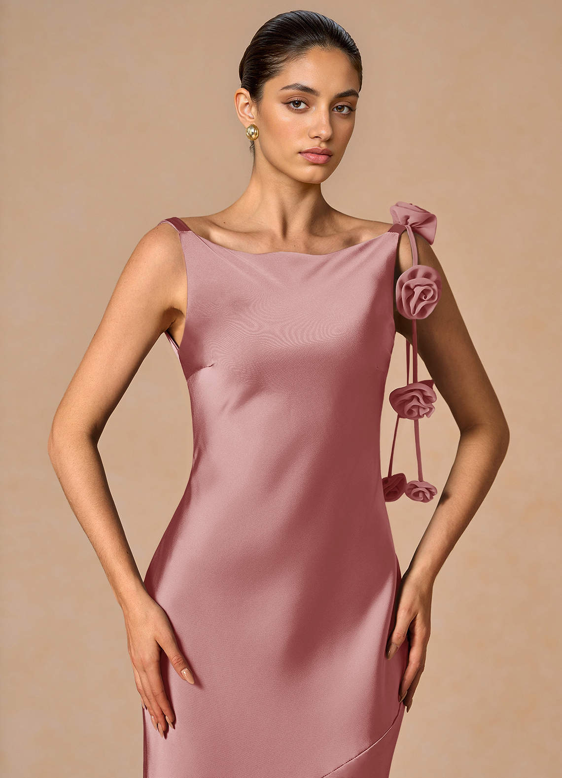 Athelstan Dusty Pink Maxi Dress | Azazie