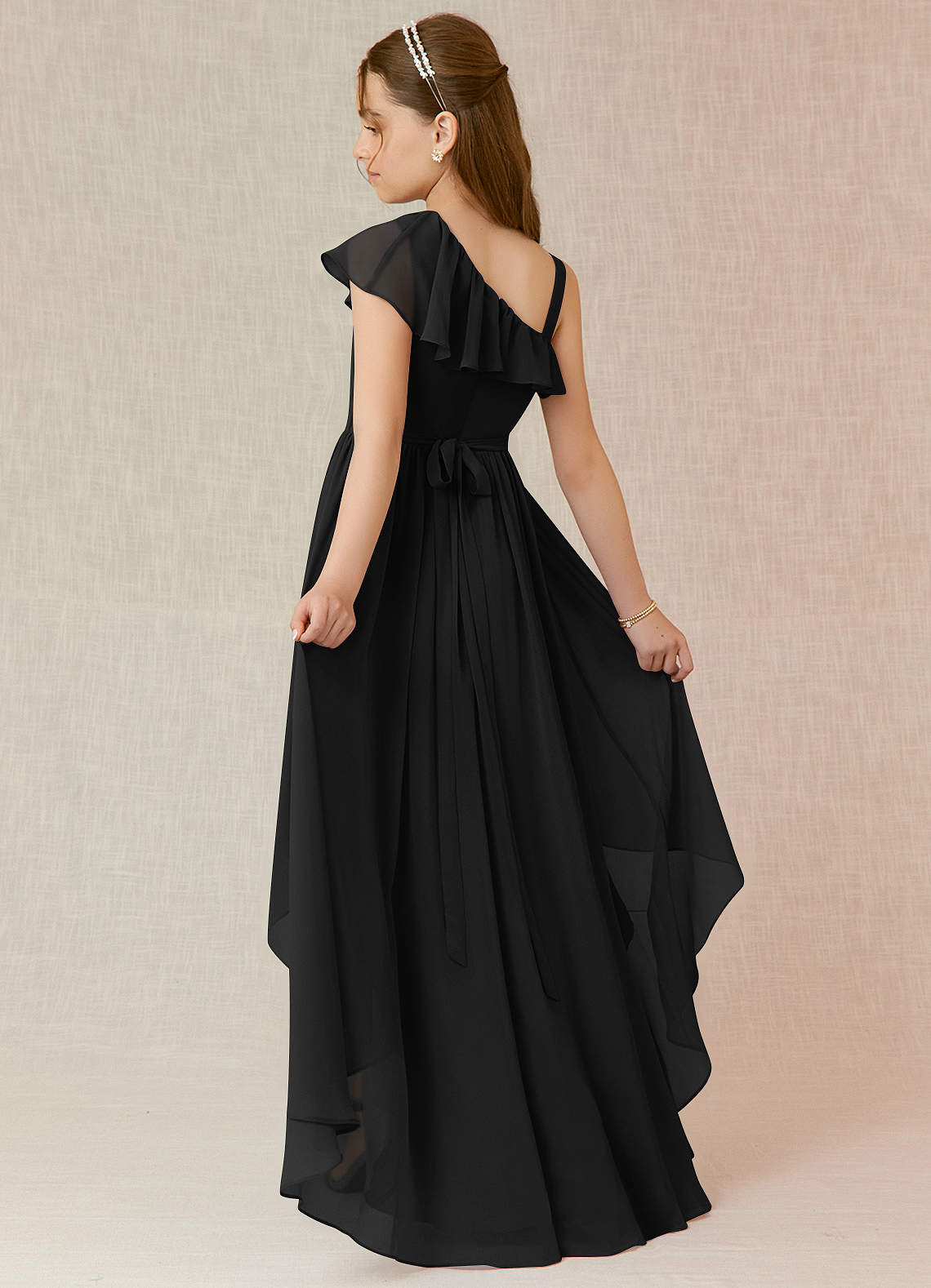 sachin and babi light blue dress Mango Chiffon Ruffle Maxi Dress - Dusky Pink main image 0