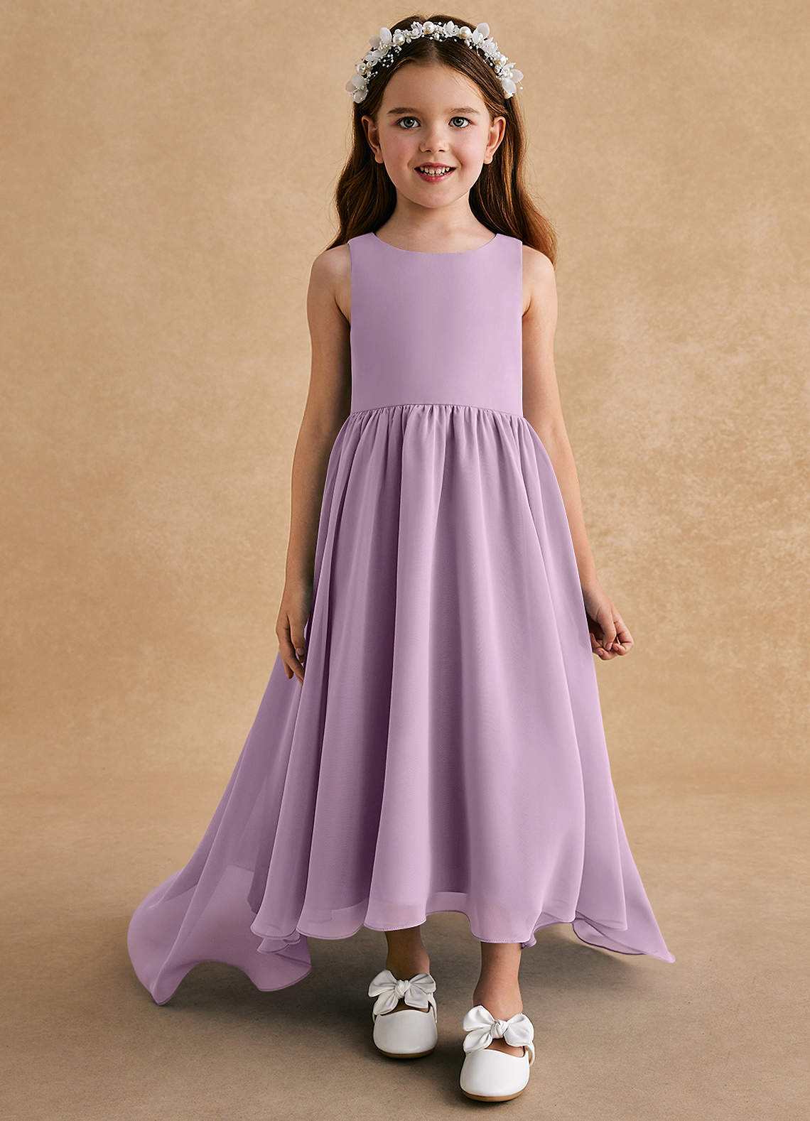 Azazie Pip Wisteria A-Line Sleeveless Chiffon Dress Azazie