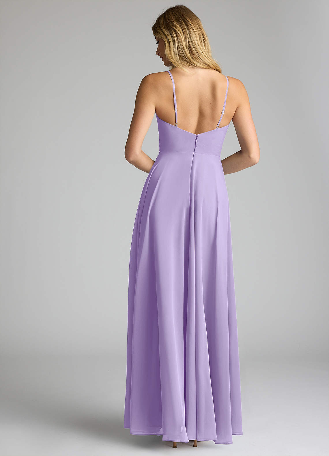 Azazie Akita Kotona sovitettavat mekot A-linja Sifonki Lattian pituus Pukeutua image3