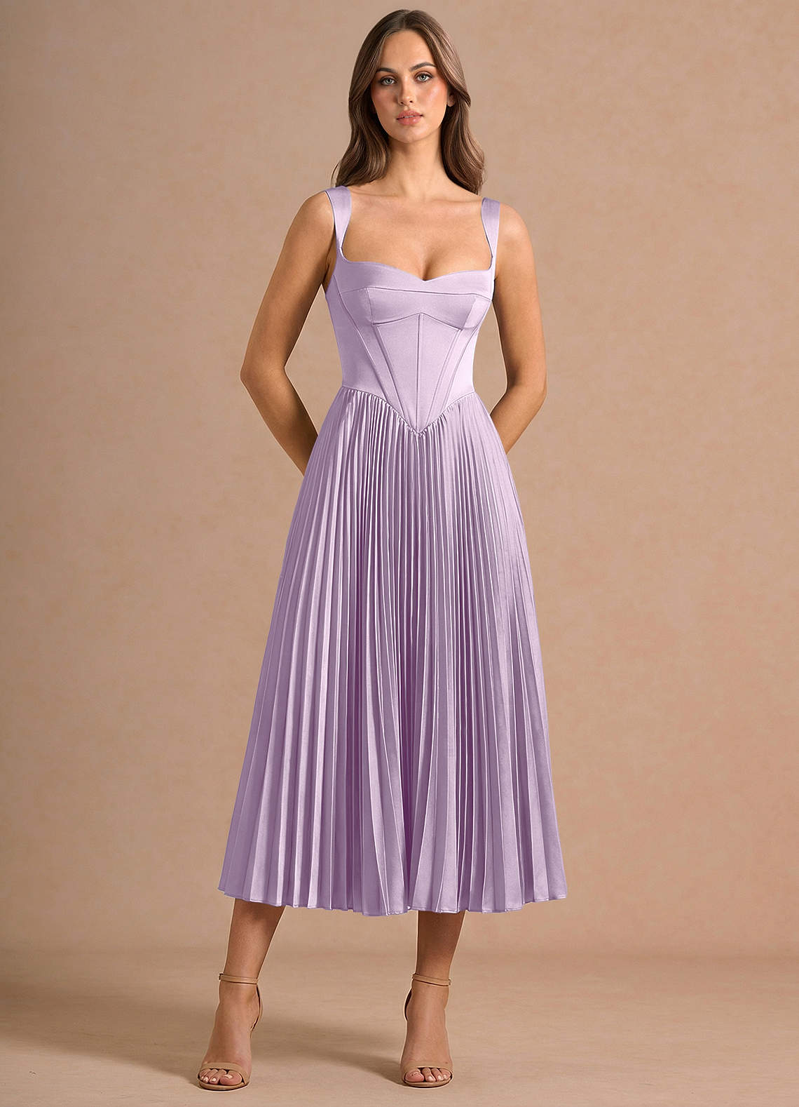 Avenelle Frosted Lilac Mid Dress | Azazie