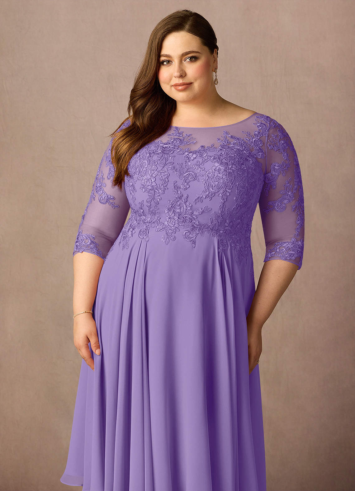 Azazie Marge Mother of the Bride Dresses Tahiti A-Line Scoop Lace Chiffon Dress image10