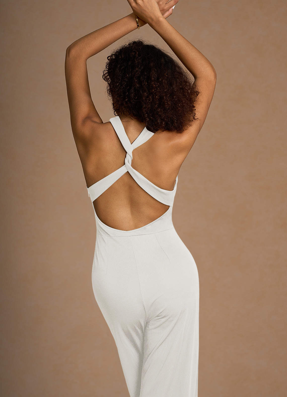 Jorja White Cross Back Jumpsuit | Azazie