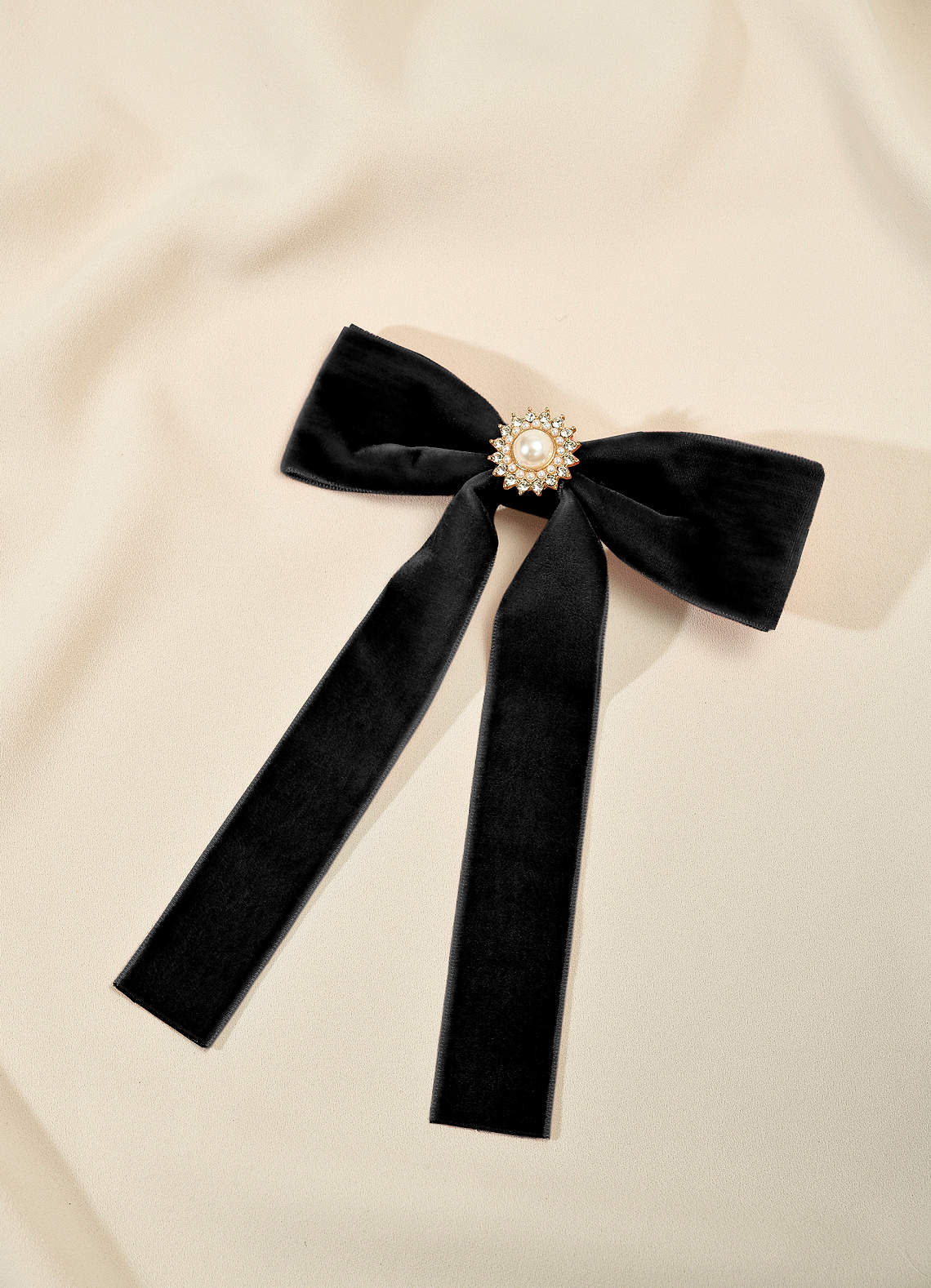 front Velvet Bow Hair Clip