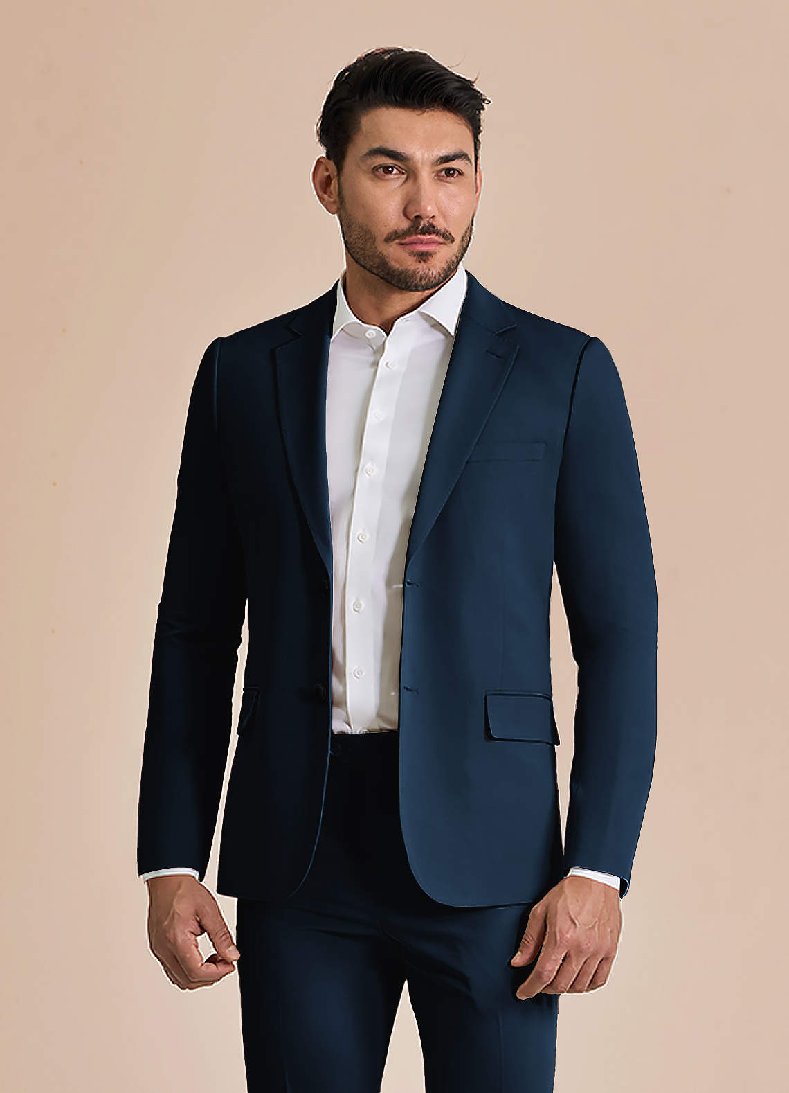 front William Navy Blue Comfort Blend  Suit Jacket