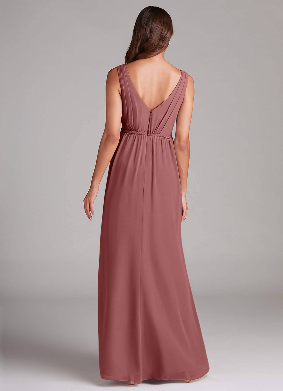 Azazie Tanicia Bridesmaid Dresses Amethyst A-Line Pleated Chiffon Dress image6