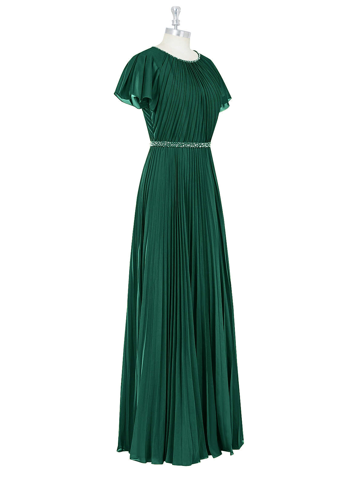 Azazie Kara Modest Bridesmaid Dresses A-Line Pleated Chiffon Floor-Length Dress image10