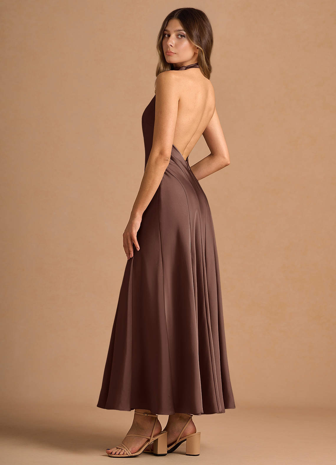 Diantha Mocha Coco Maxi Dress | Azazie