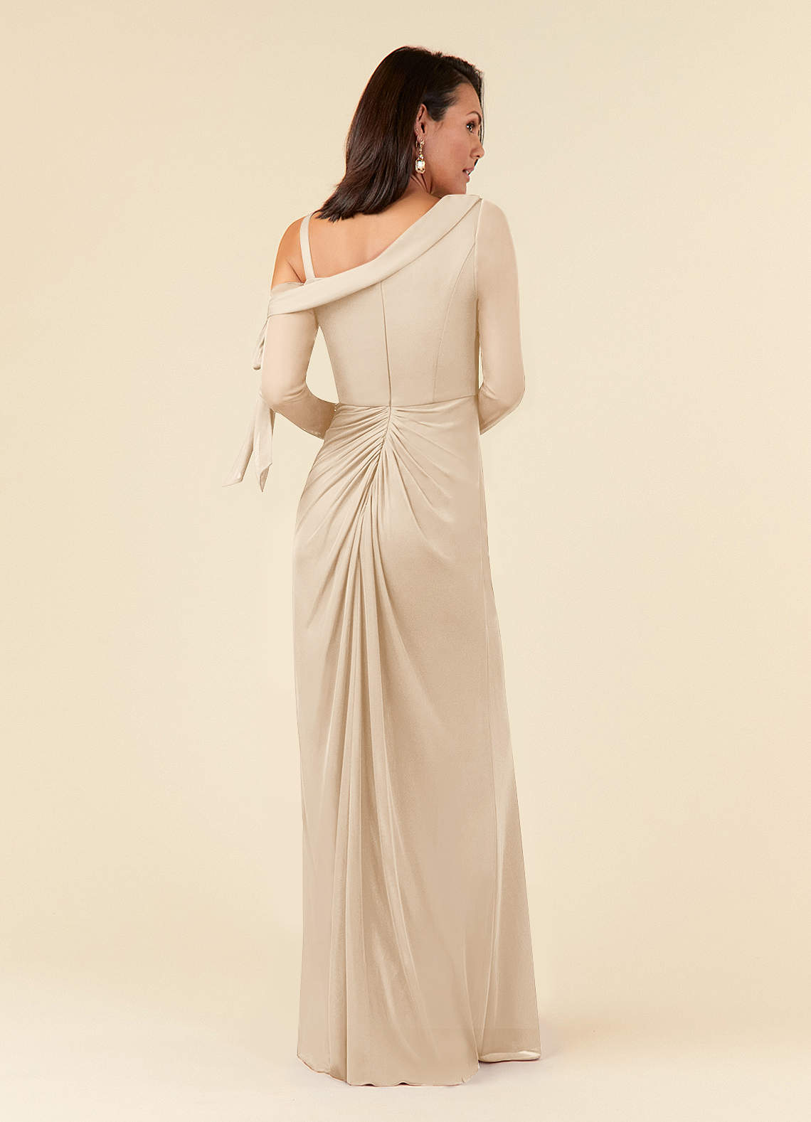 one sleeve mesh dress Kaitlin One Shoulder Slinky And Mesh Maxi Dress