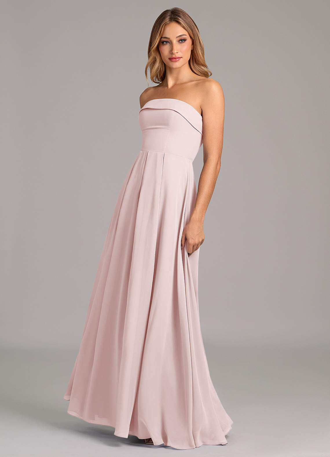 strapless open back dress Convertible Bridesmaid Dress Stretchable Woven Dress Pleated Prom Dres –  vigocouture main image 0