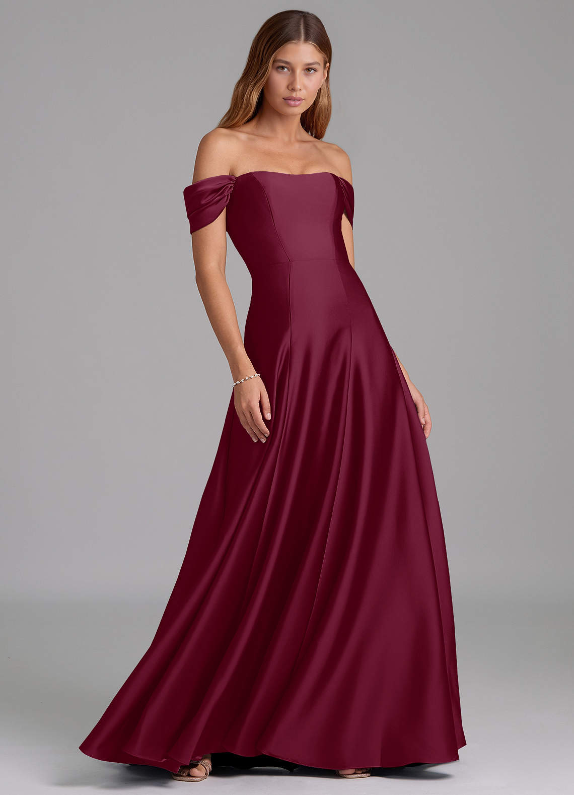 azazie mulberry bridesmaid dresses Azazie Marley Mulberry Stretch Satin Bridesmaid Dresses