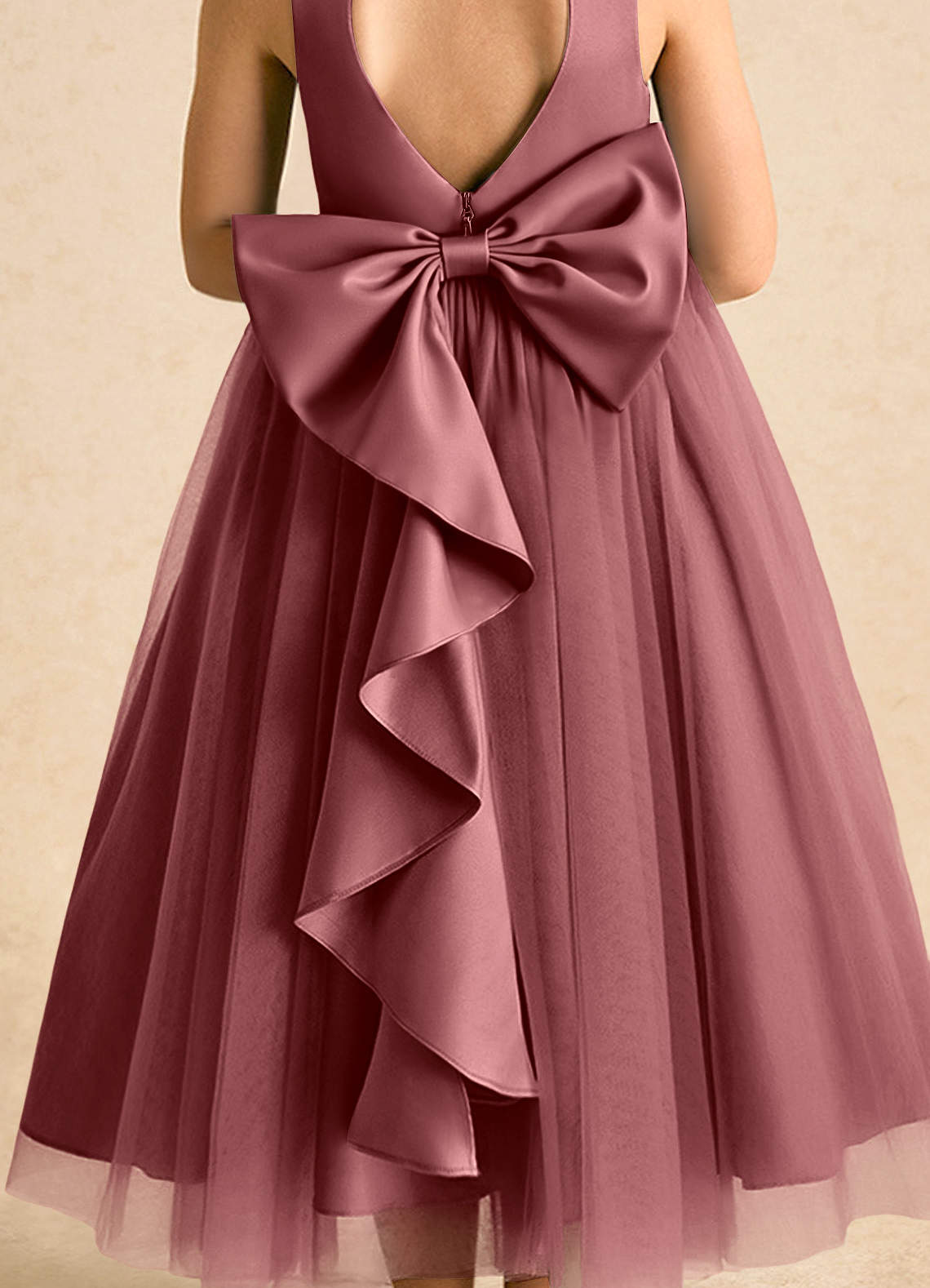 Azazie Solia Robe Demoiselle D'honneur Fillette Robe Princesse en Tulle Arc Améthyste image6