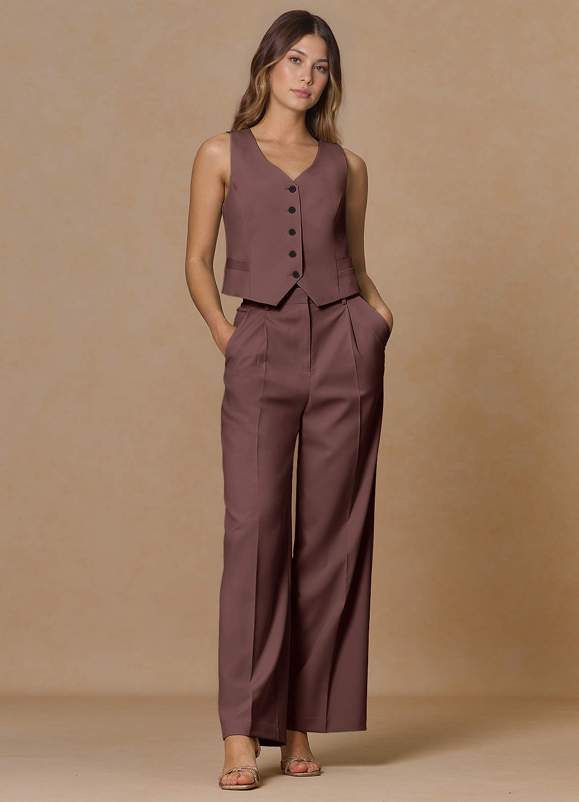 front Rowan Espresso Refined Weave Performance pants