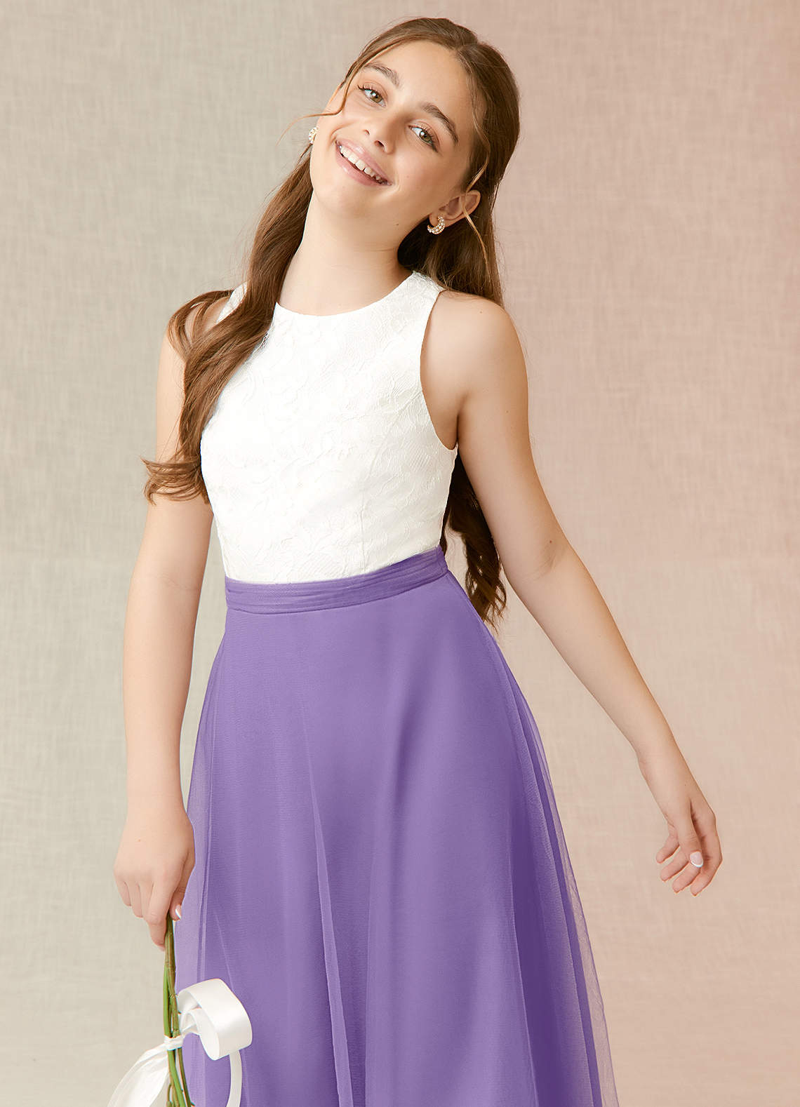 Azazie Albertine Junior Robe de demoiselle d'honneur en Tahiti