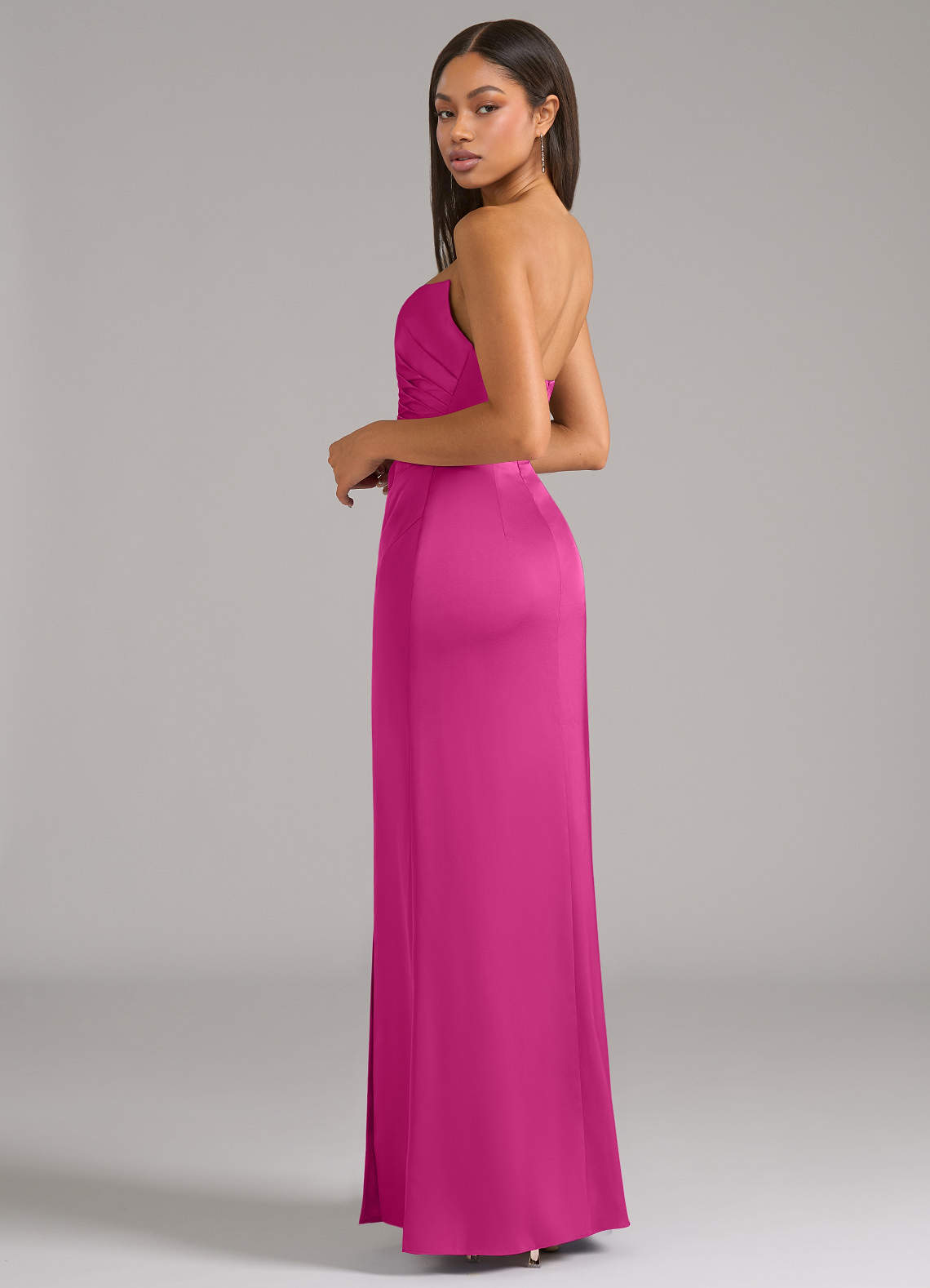 fuschia pink bridesmaid dress Fuchsia Bridesmaid Dress,Trumpet Bridesmaid Dress,Satin Off the Shoulder Bridesmaid Dress,BD00013, US20W / Red