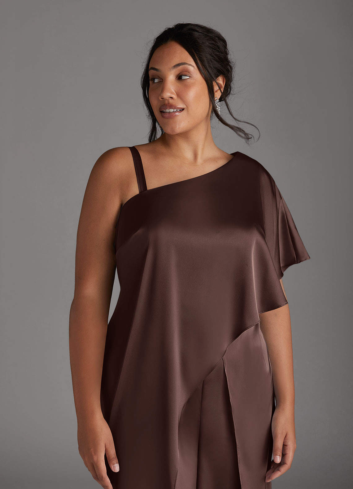 Azazie Hagretta vestidos de madre de la novia Vestido de Ganache de Satén Elástico de Mono/Traje de pantalón image22