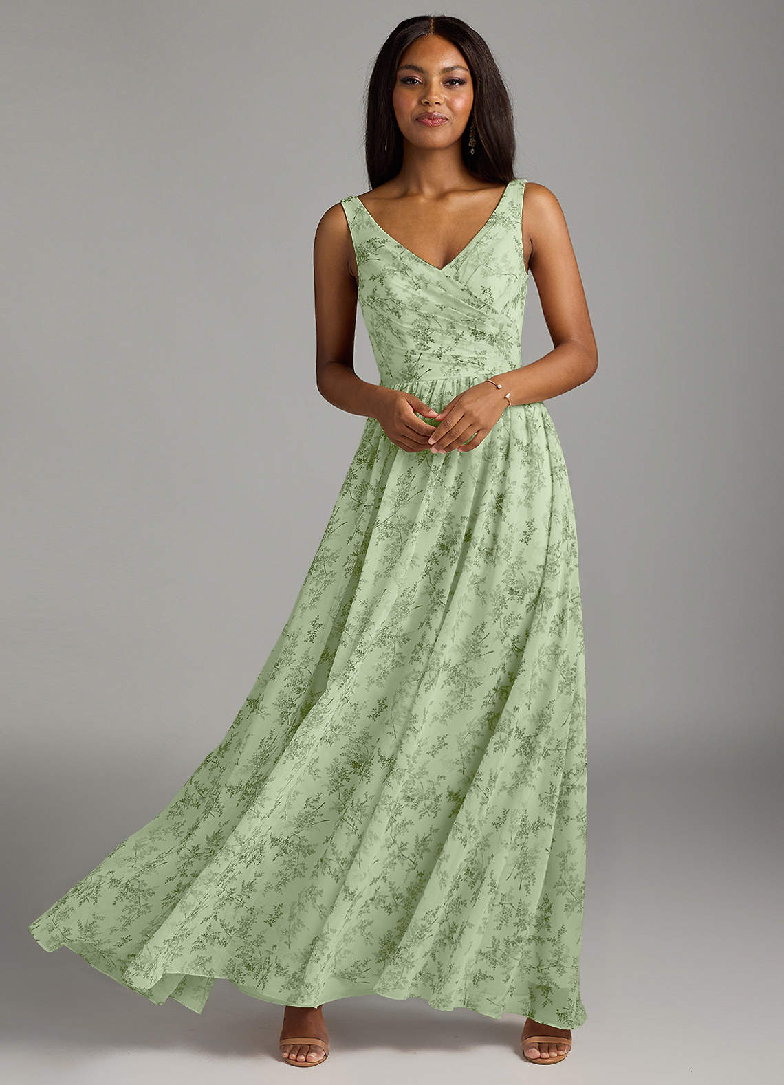 slim fit dress slacks Lanre Green and Red Midi Dress main image 1