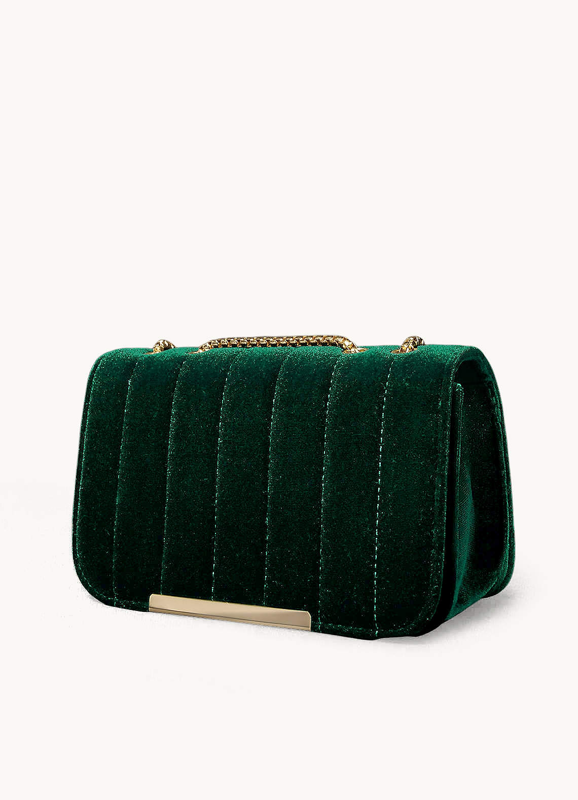 Dark Green Velvet Crossbody Bag