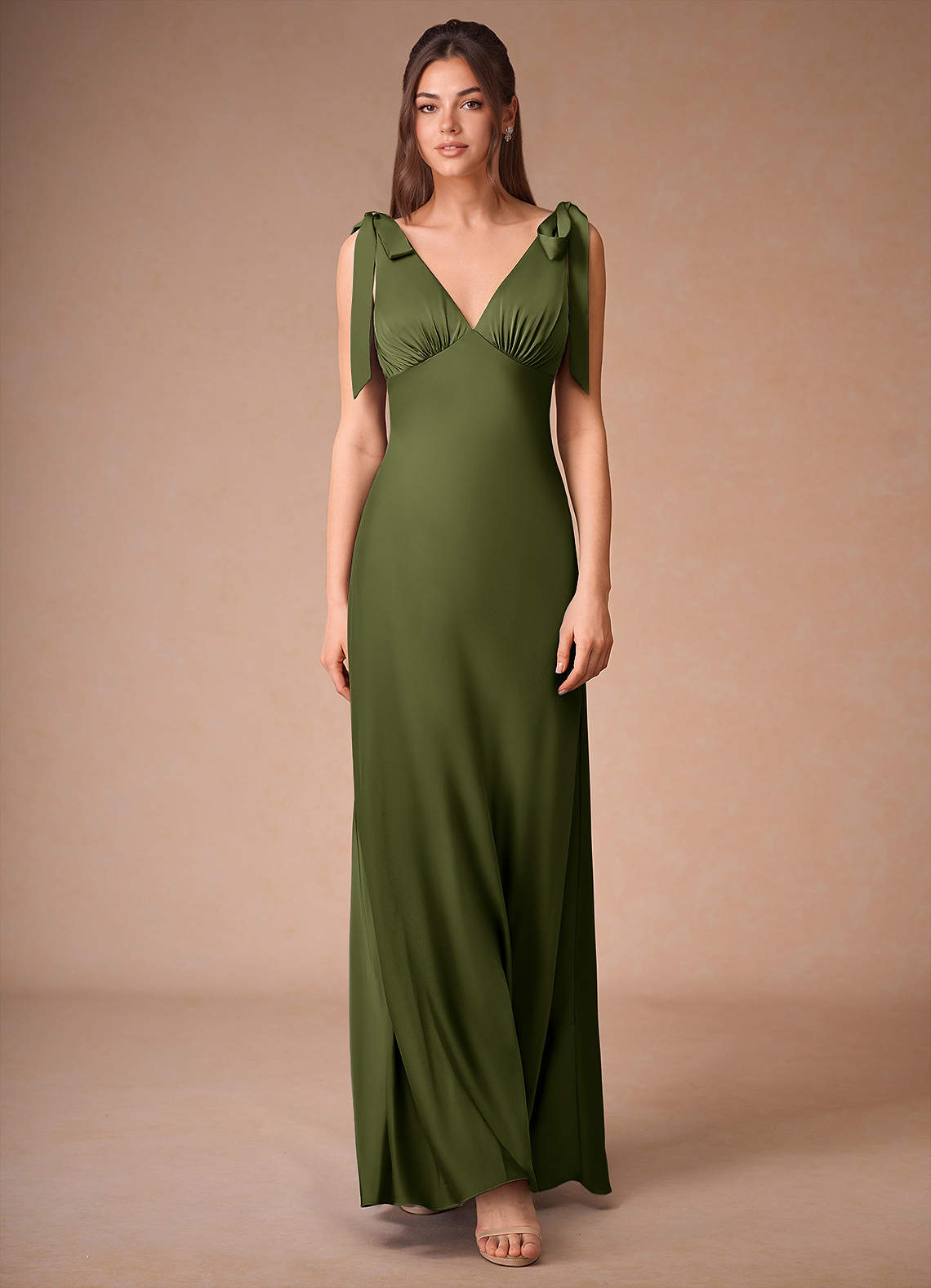 pastel olive green dress Rosalba Maxi Elegant_Dress