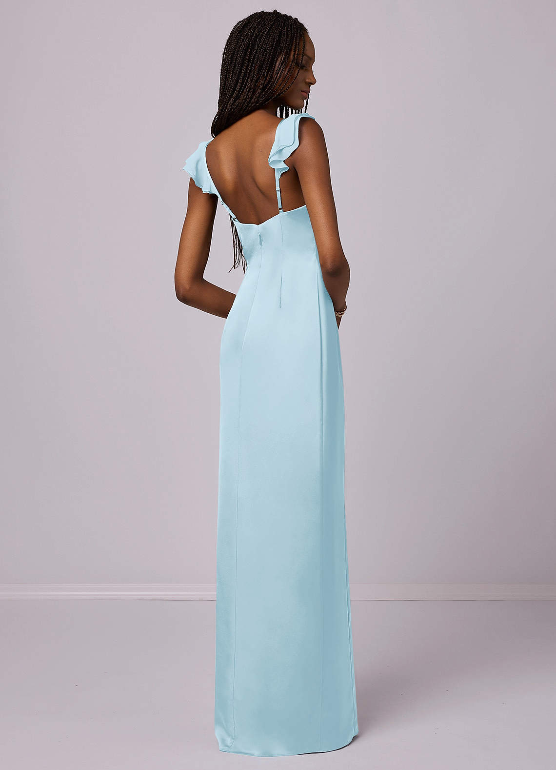 Barbie ♥ Azazie Bridesmaid Dresses Sheath Stretch Satin Floor-Length Dress image1