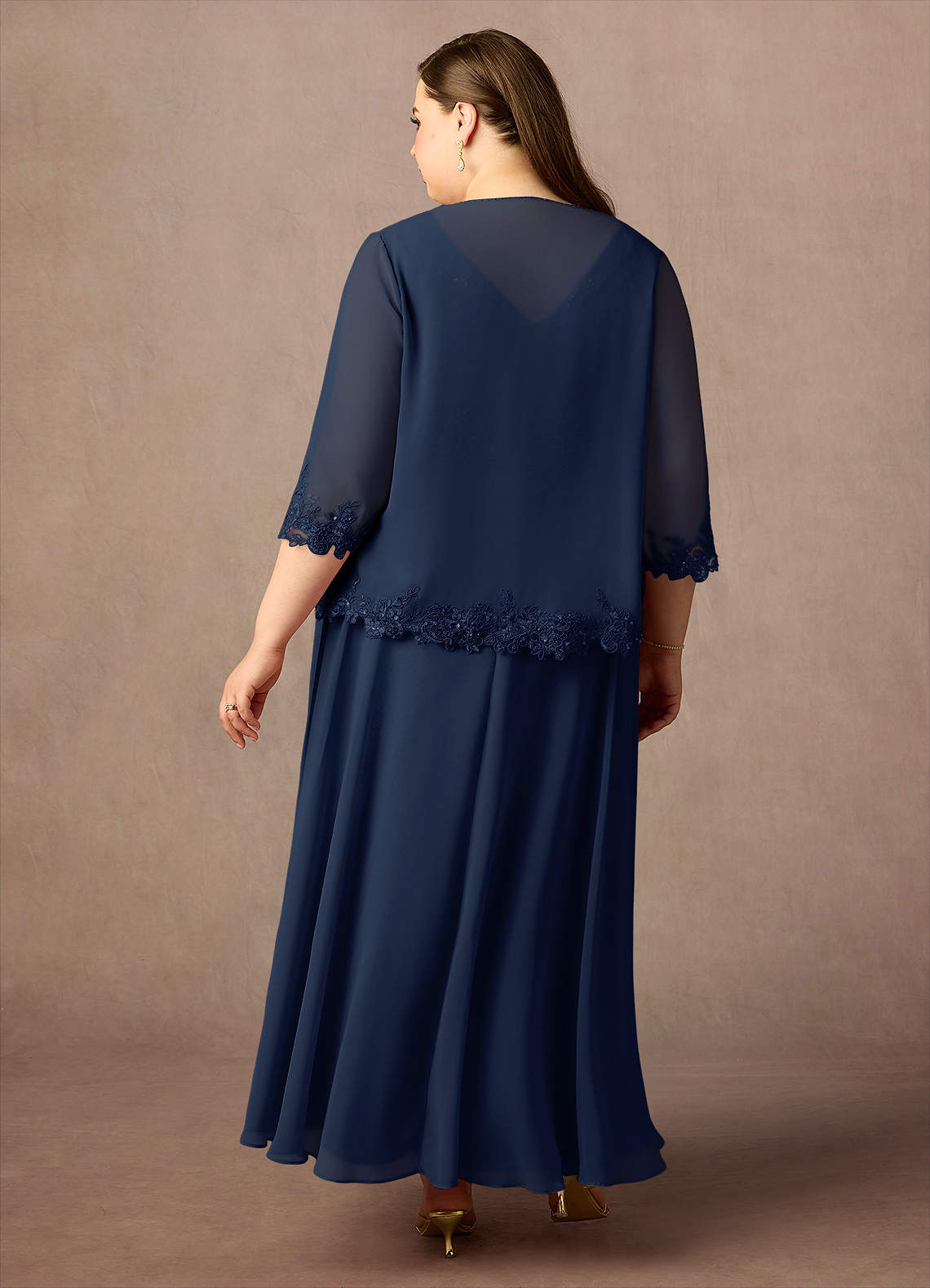 Azazie Devana Mother of the Bride Dresses Dark Navy A-Line Sequins Chiffon Dress image1