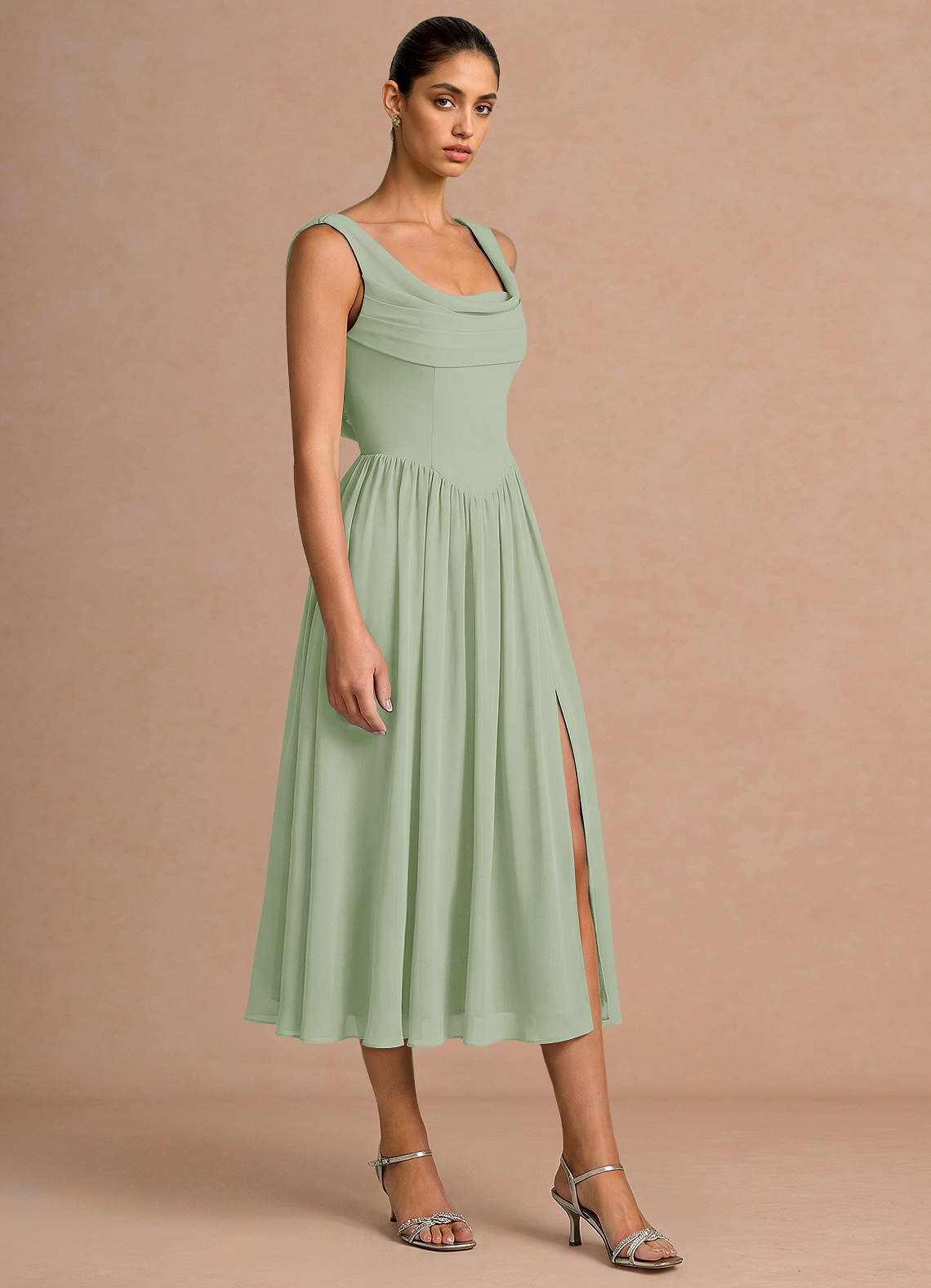 pastel green midi dress green midi summer dress Parina