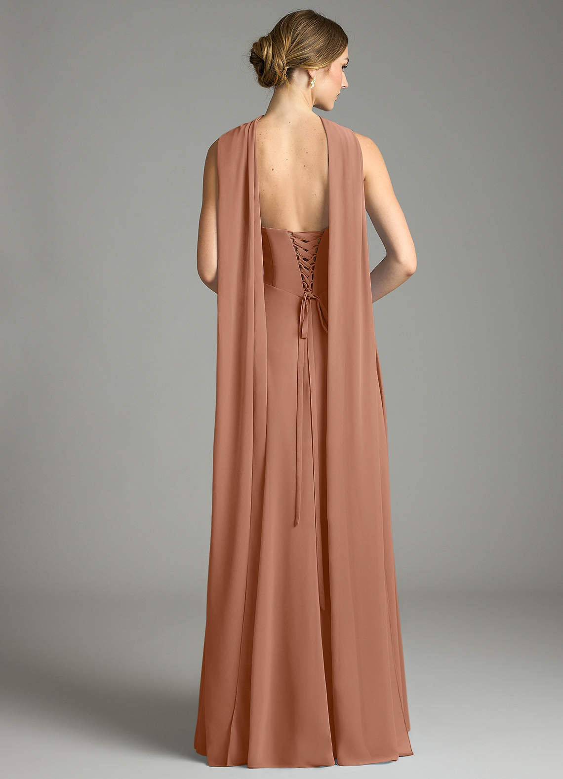 Azazie Ayla Abiti da Damigella Abito A-Line in Chiffon Scollo a Cuore Bronzo image10