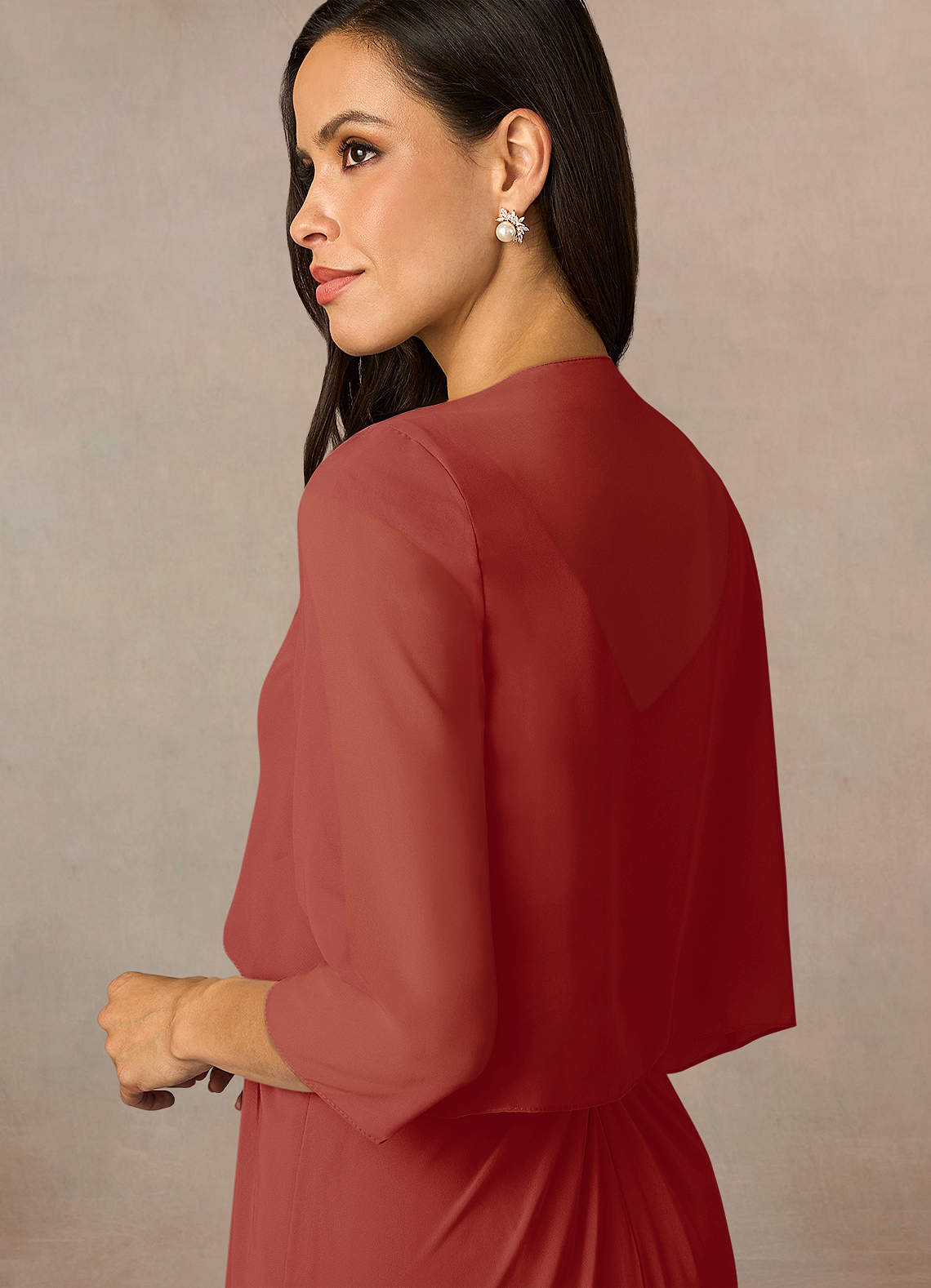 front Azazie Matching Color Fisher Chiffon Wrap