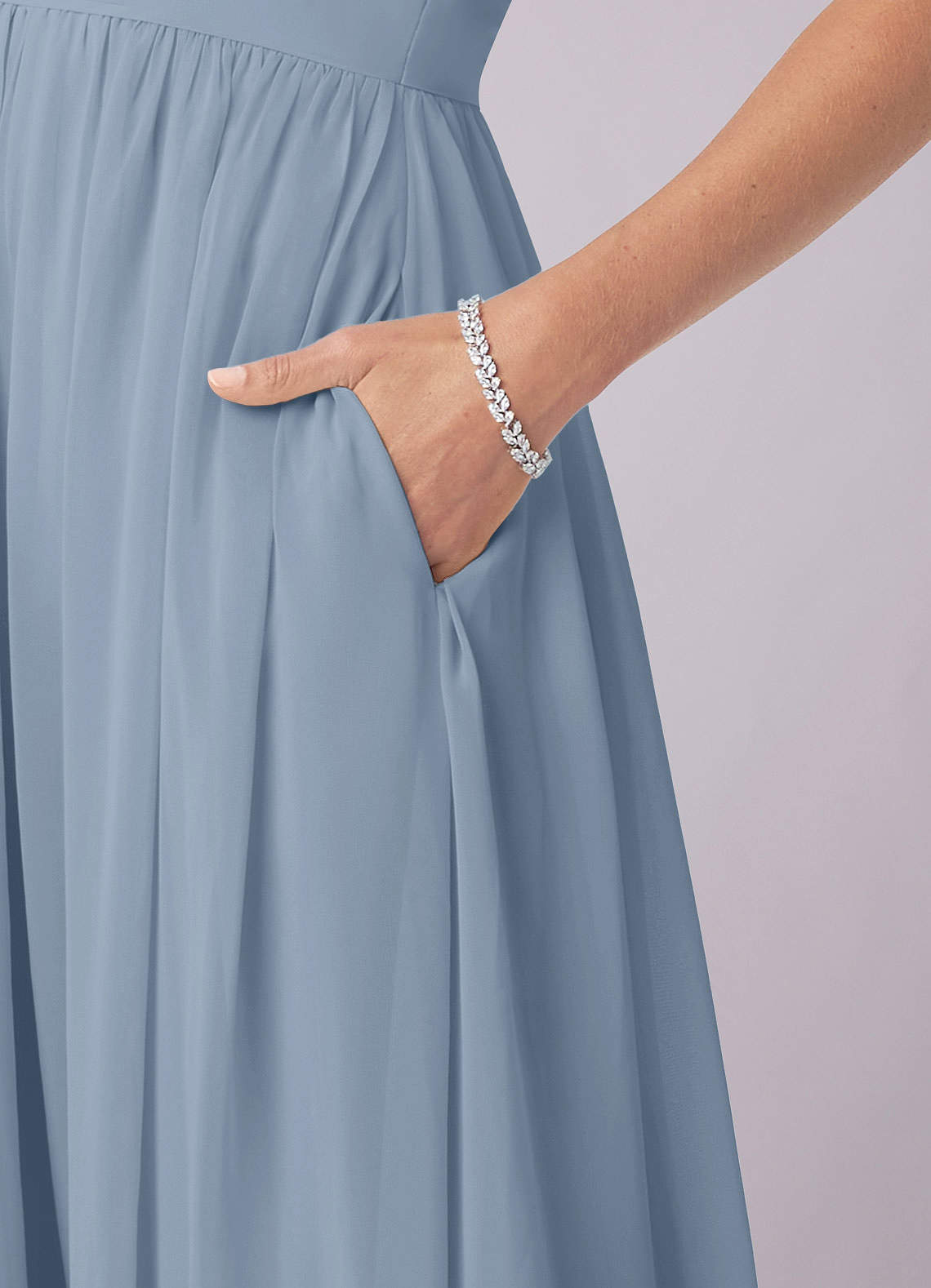 Barbie ♥ Azazie Bridesmaid Dresses A-Line Corset Chiffon Floor-Length Dress image7