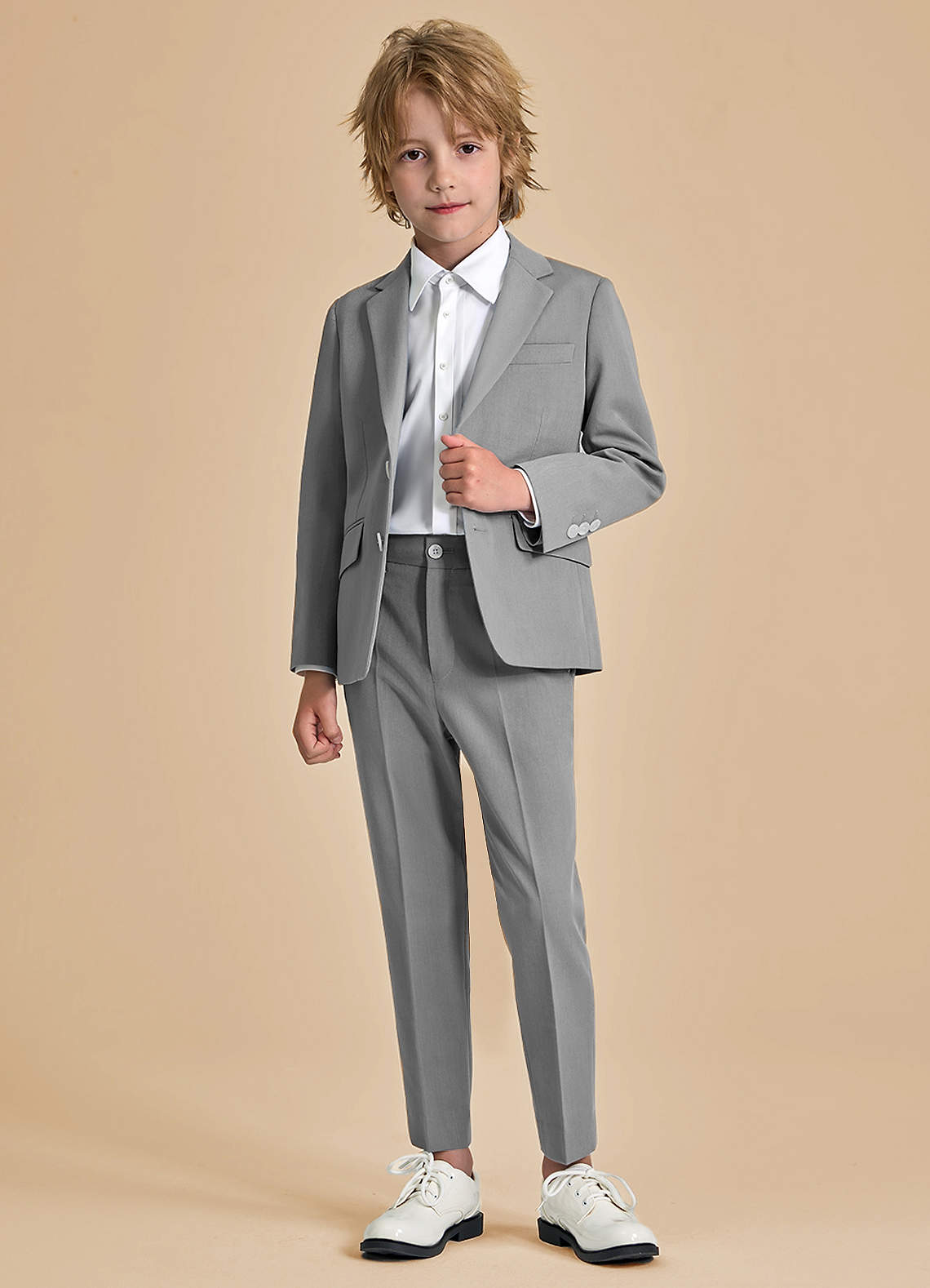 front Oliver Boys Grey 2-Piece Suit