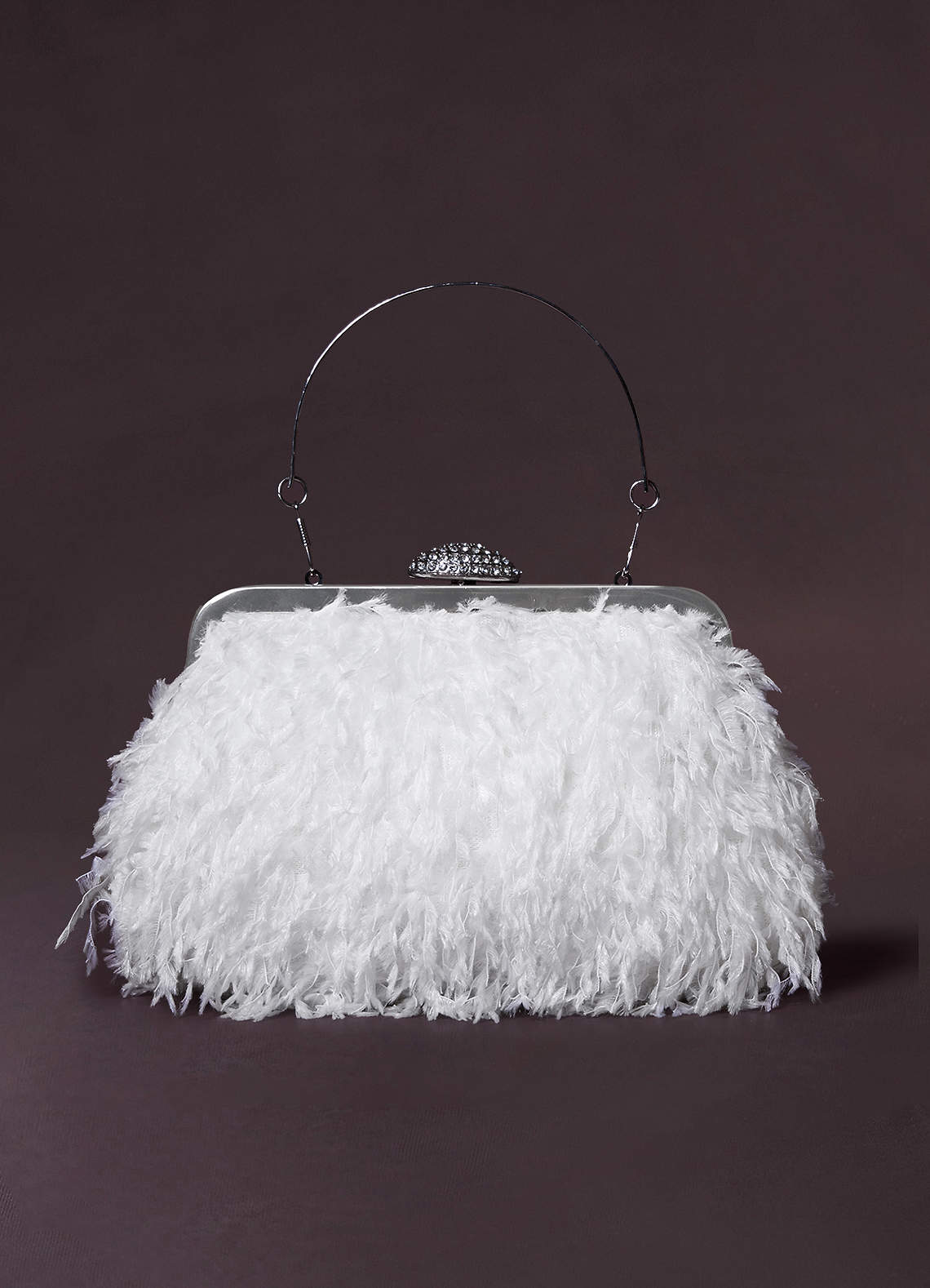 White Elegant Feather Handbag Azazie CA