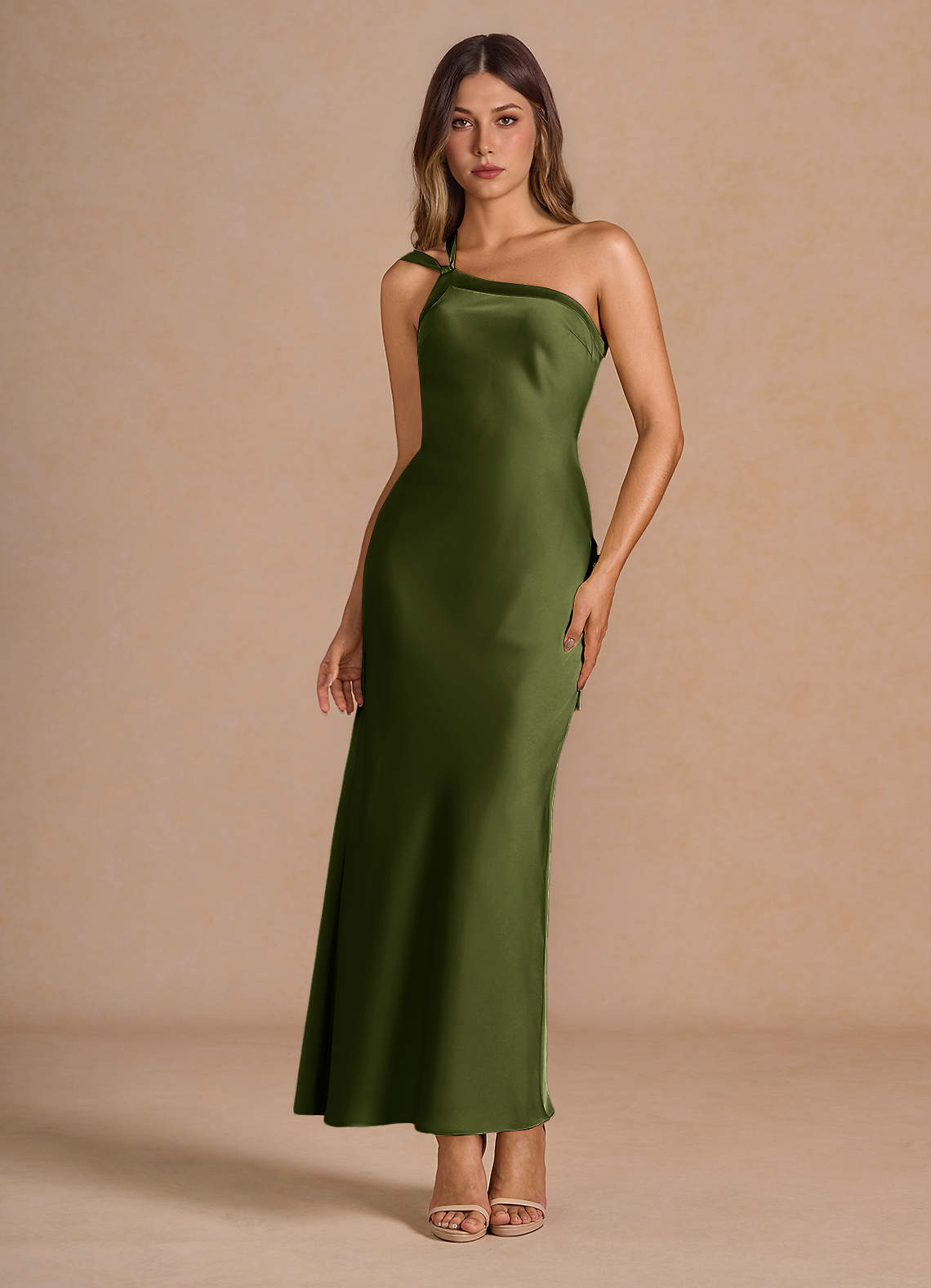 Monroe Olive Green Maxi Dress | Azazie CA