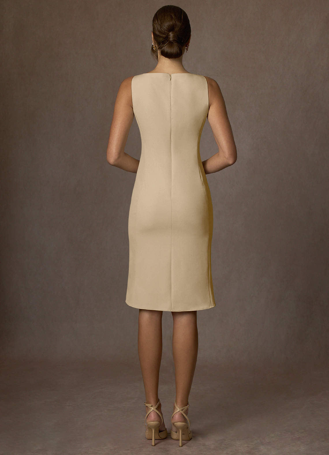 front Kennedy Champagne Structured Stretch Dress
