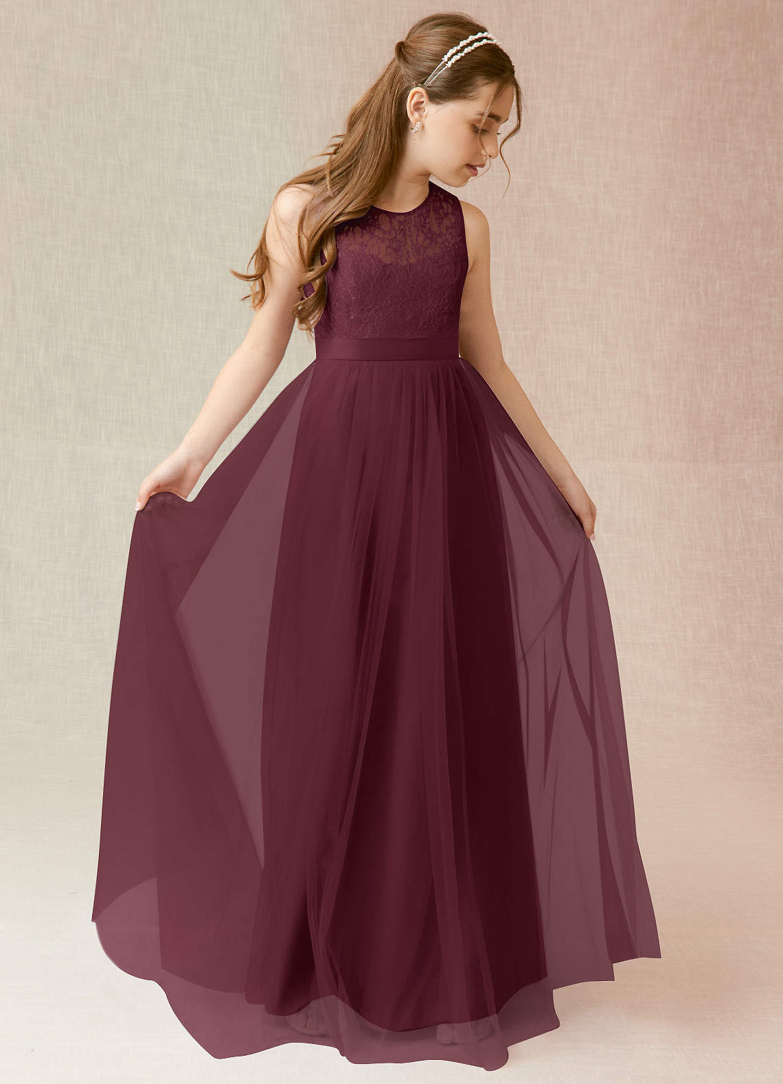 junior bridesmaid dresses wine Grape Junior Bridesmaid Dresses,Chiffon Long Junior Bridesmaid Dress,JB00008, J10 / Burgundy main image 0