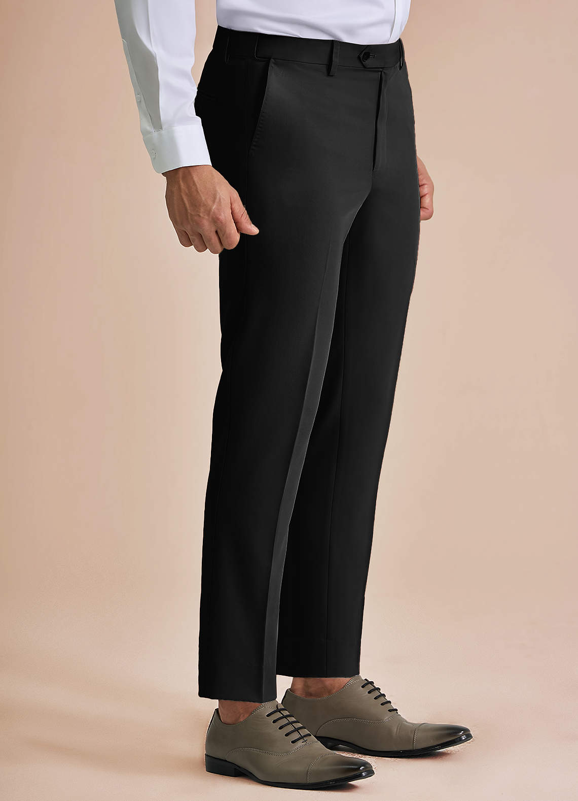 front William Negro Pantalones de vestir