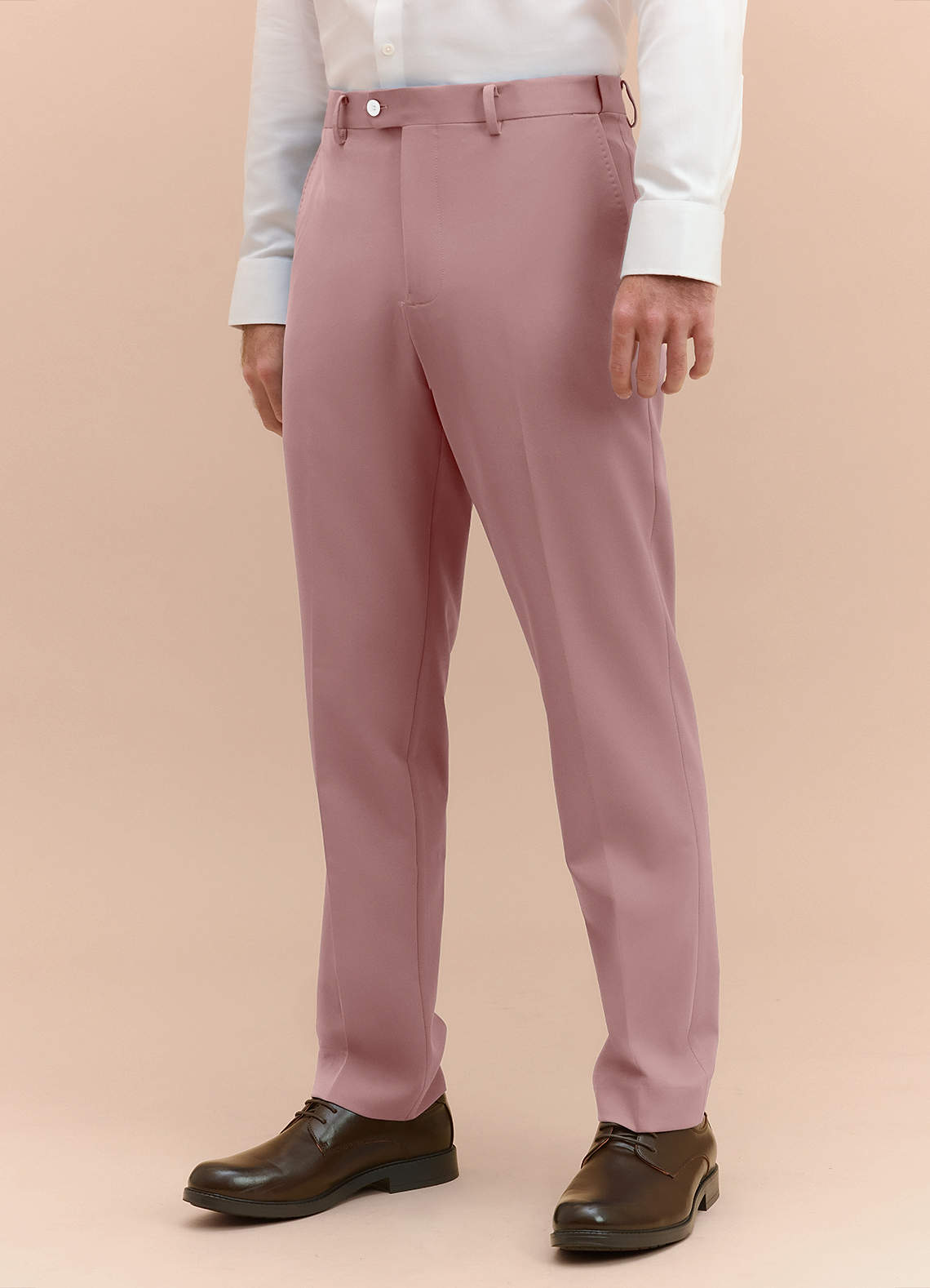 front James Dusty Rose Structured Stretch Dress Pants