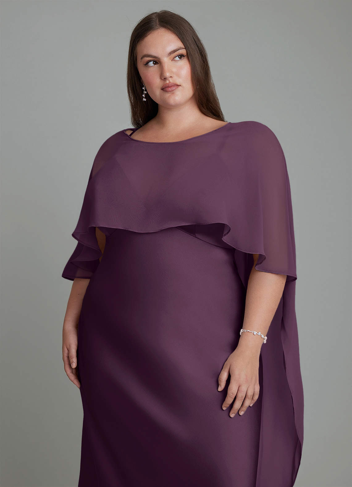 Azazie Stefania Bridesmaid Dresses Plum A-Line Stretch Satin Dress image13