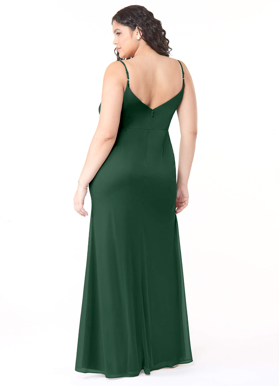 green emerald velvet dress Plus-Size Glitter Gown w/ Cowl Neck, Sensual Bodice, Mermaid Silhouette,  Leg Slit & Elegant Curve main image 0