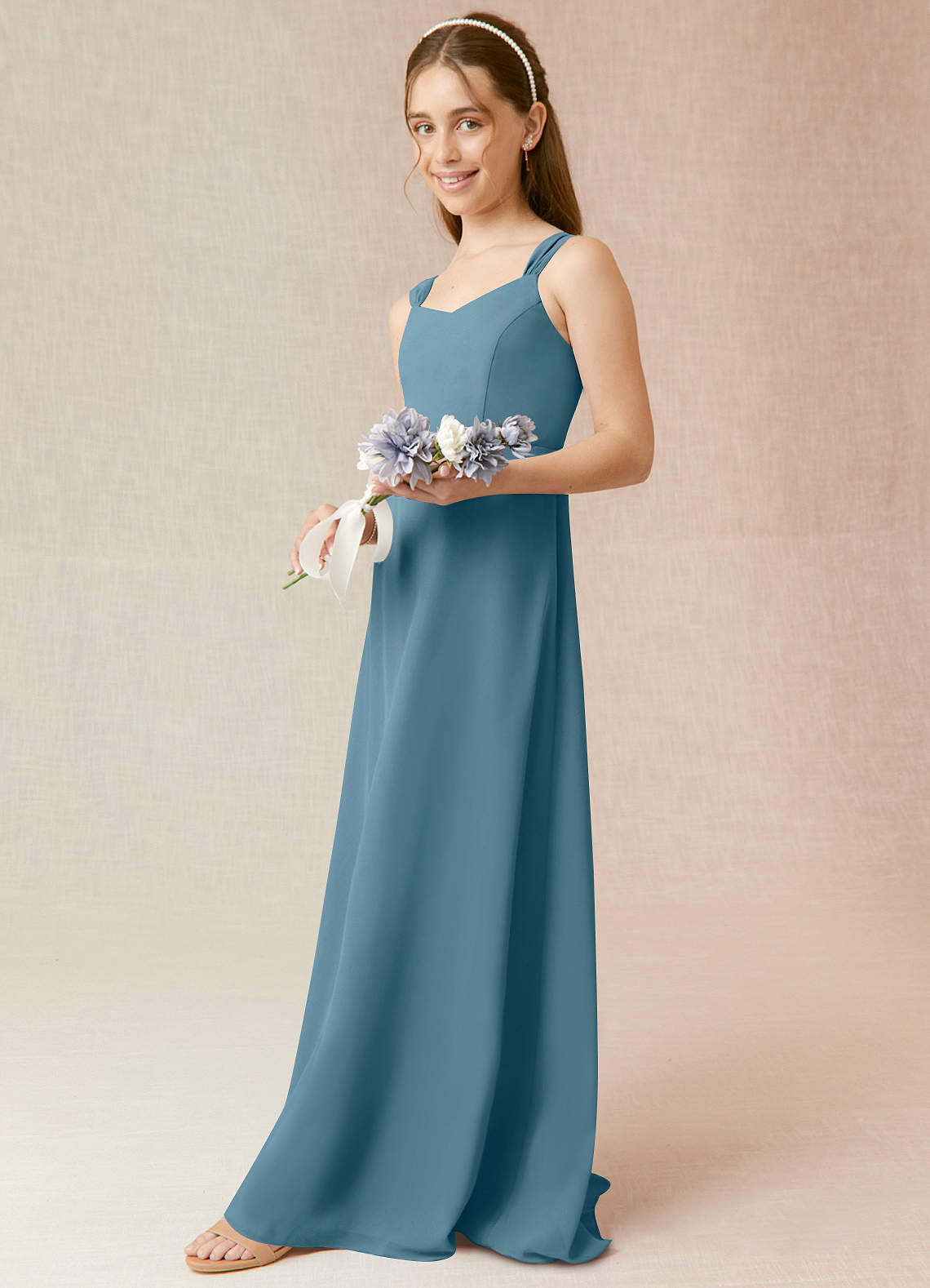 Azazie Denice Junior Bermuda A-Line Chiffon Dress image4