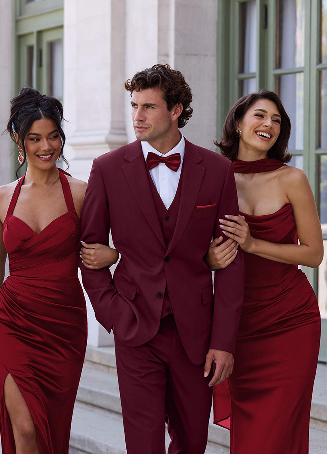 front James Burgundy Structured Stretch Suit