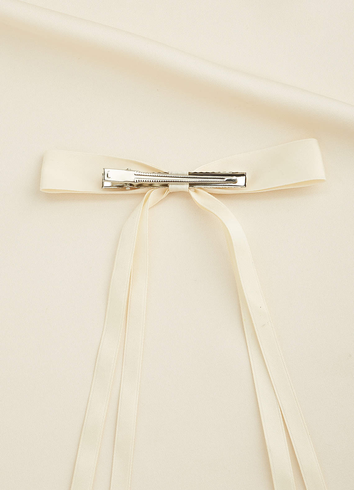 front Satin Bow Hair Clips