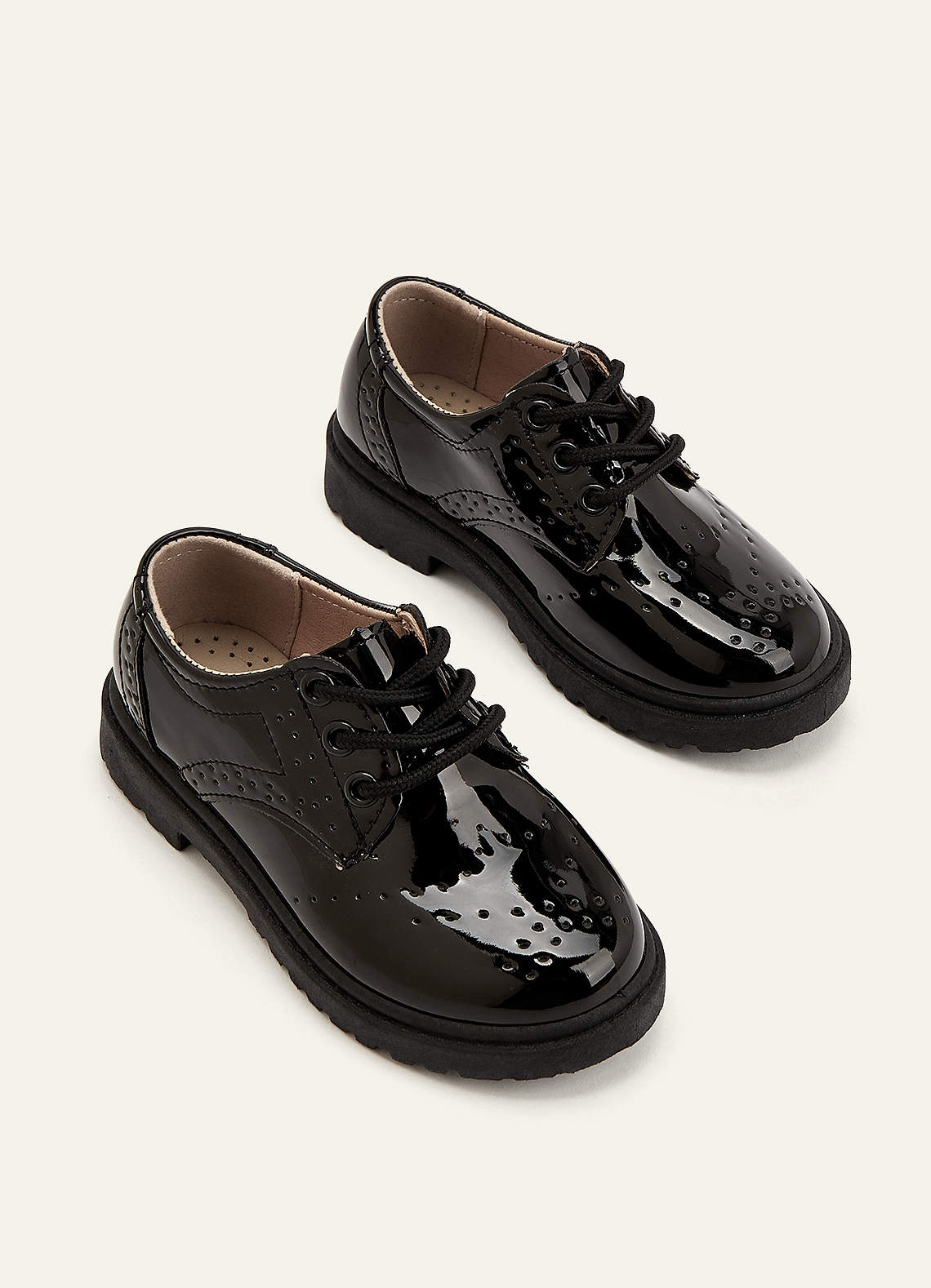 front Boys Wedding Brogue Patent Leather Shoes